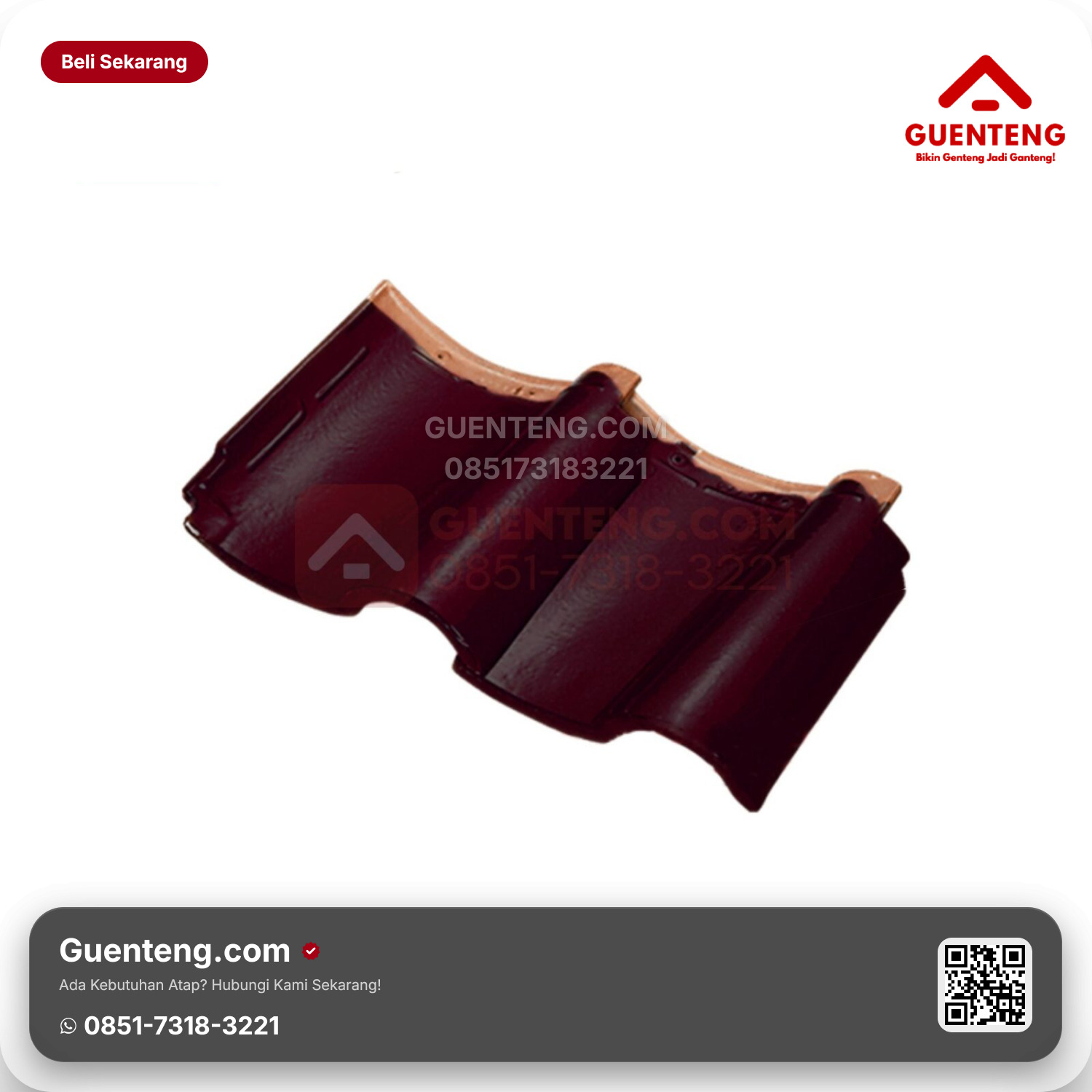 Genteng Keramik Dobel/Double Tile Kanmuri Espanica Aksesoris Padma Red Grade 2