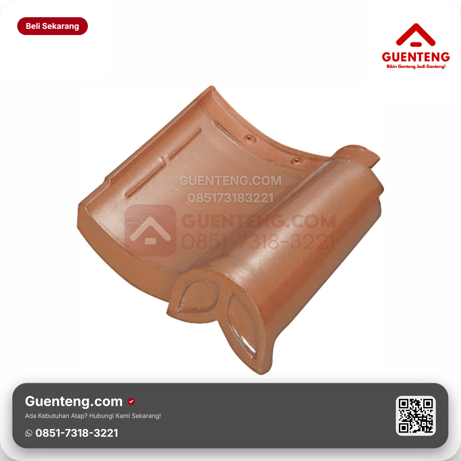 Genteng Keramik Hiasan Akhir Kanmuri Espanica Aksesoris Medi Brown Grade 1