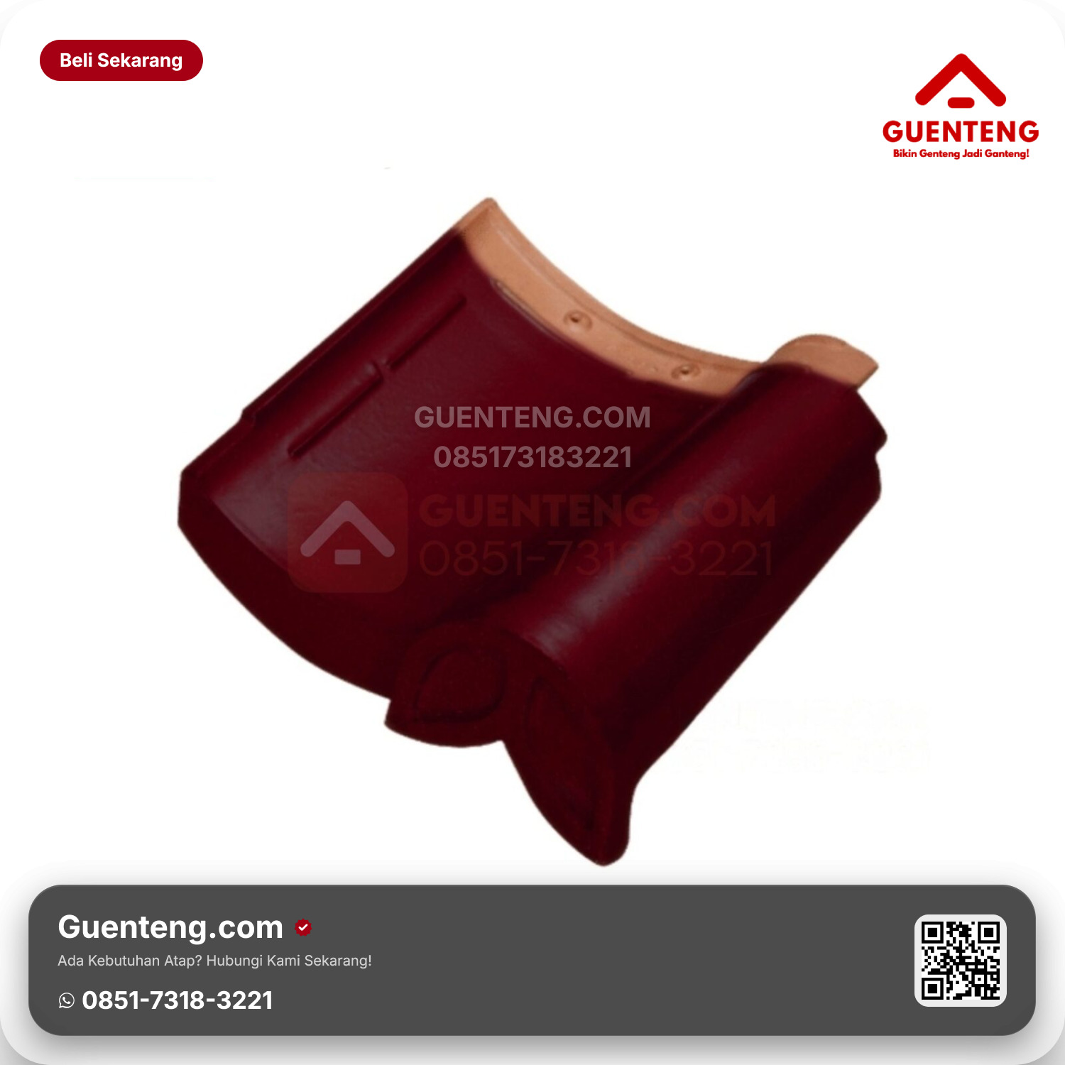 Genteng Keramik Hiasan Akhir (Var 2) Kanmuri Espanica Aksesoris Maroon Grade 1