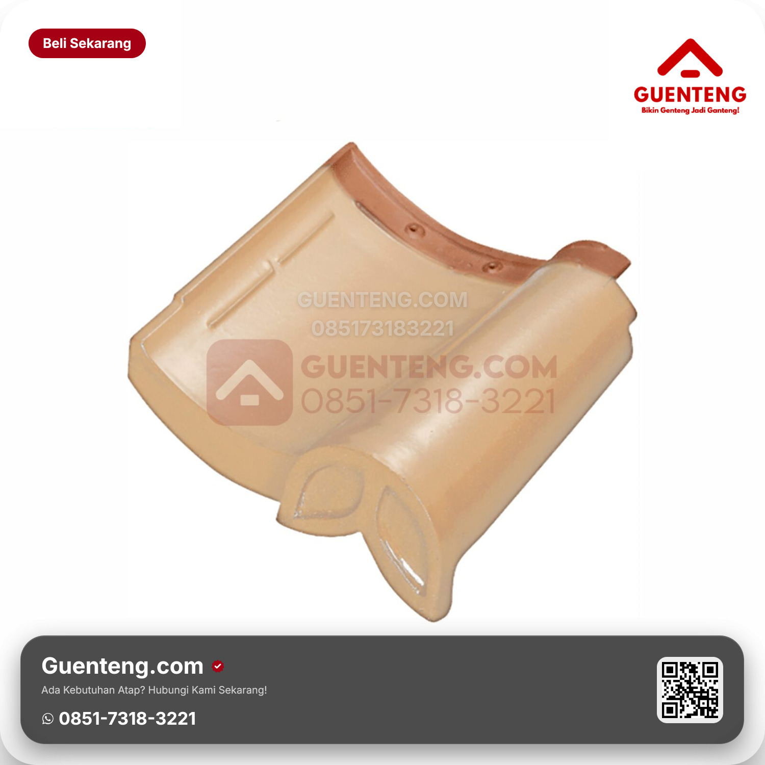 Genteng Keramik Hiasan Akhir (Var 2) Kanmuri Espanica Aksesoris Medi Magnolia Grade 1