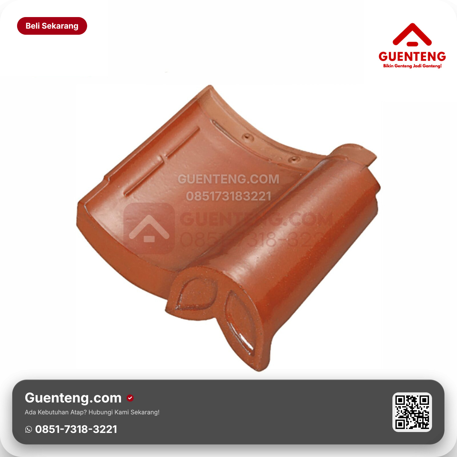 Genteng Keramik Hiasan Akhir (Var 2) Kanmuri Espanica Aksesoris Medi Red Grade 2