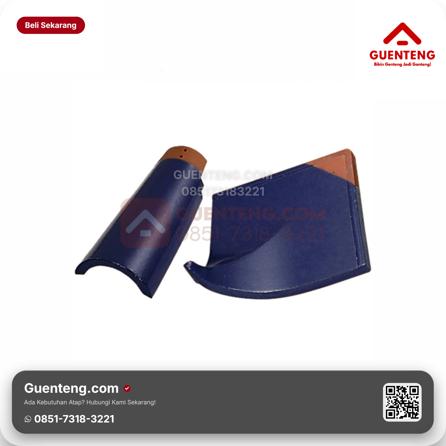 Genteng Keramik Hiasan Sudut Jurai Kanmuri Espanica Aksesoris Admiral Blue Grade 2