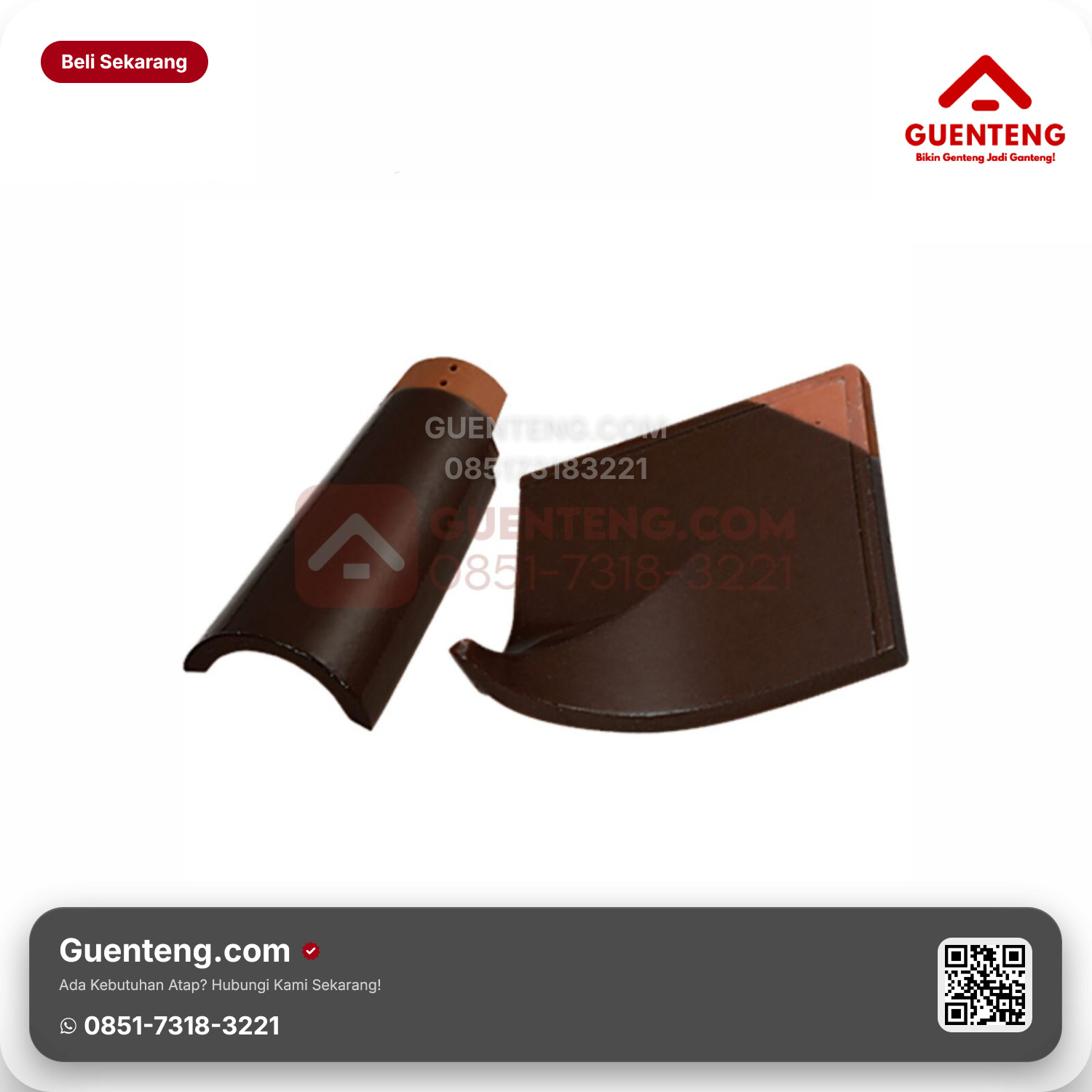 Genteng Keramik Hiasan Sudut Jurai Kanmuri Espanica Aksesoris Brown Grade 1