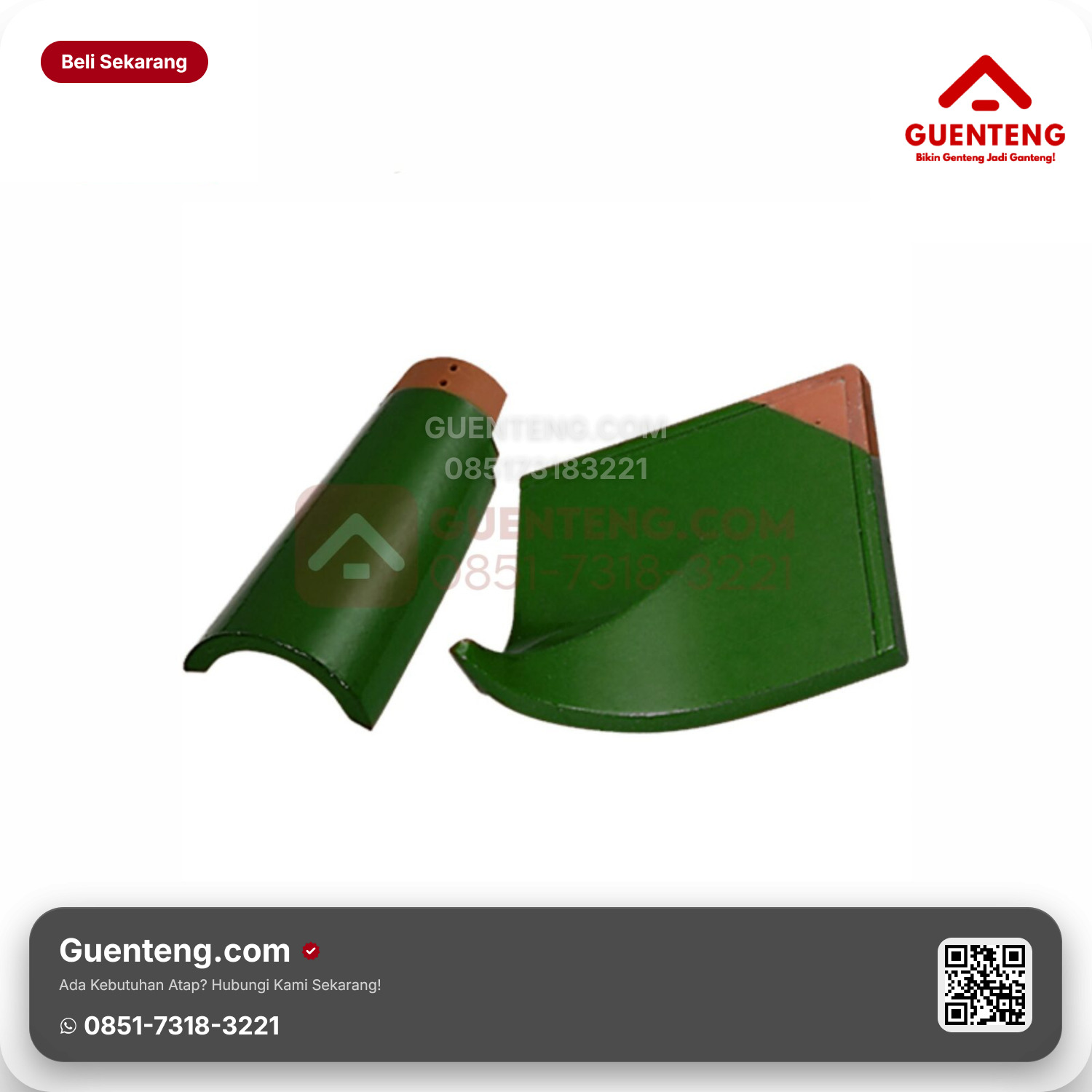 Genteng Keramik Hiasan Sudut Jurai Kanmuri Espanica Aksesoris Green Grade 2