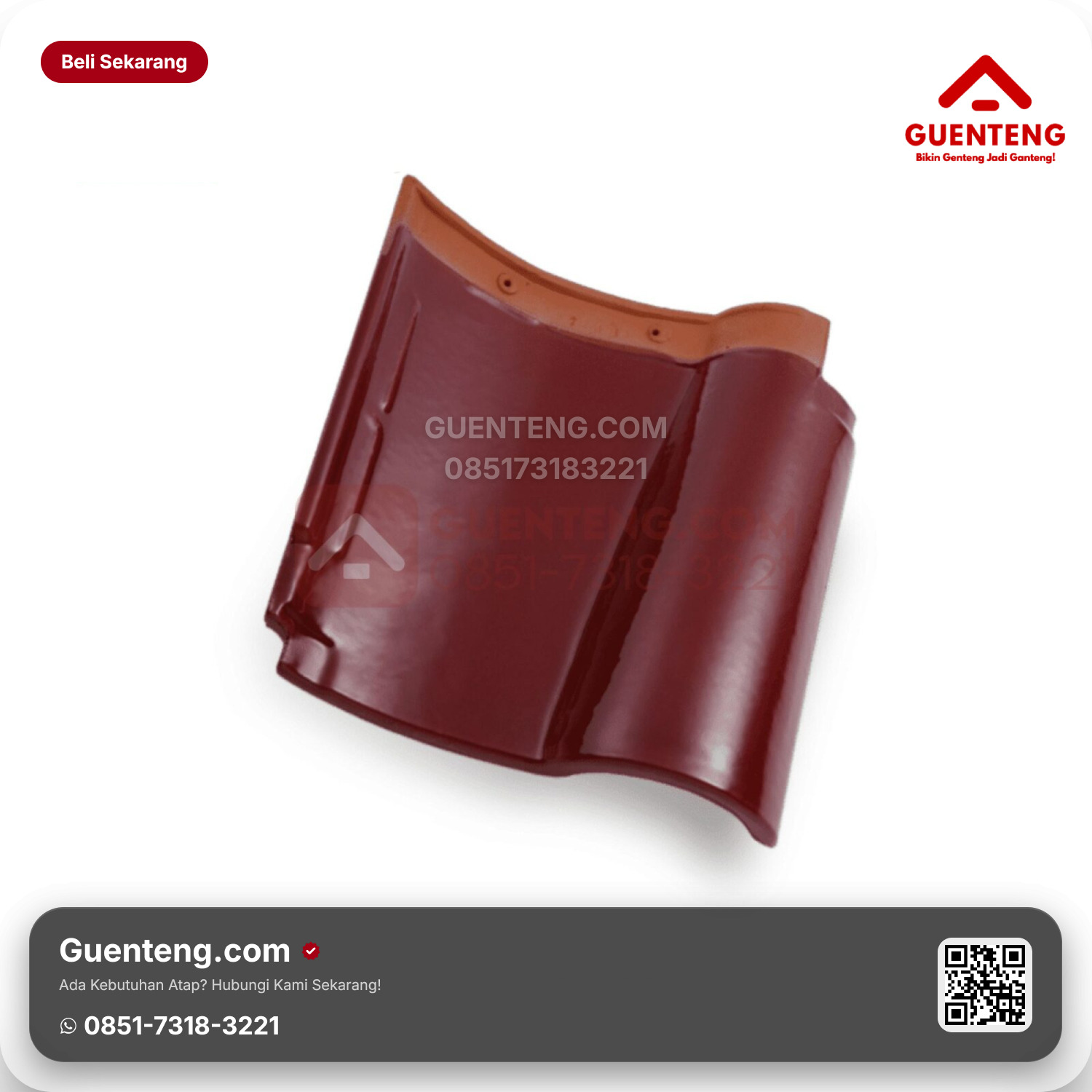 Genteng Keramik Kanmuri Espanica Utama Maroon Grade 3