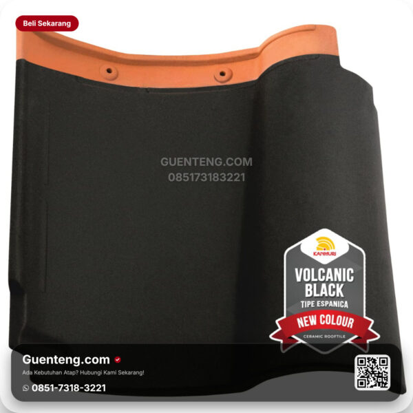 Genteng Keramik Kanmuri - Espanica Genteng Utama Kanmuri Espanica Grade 1 Volcanic Black