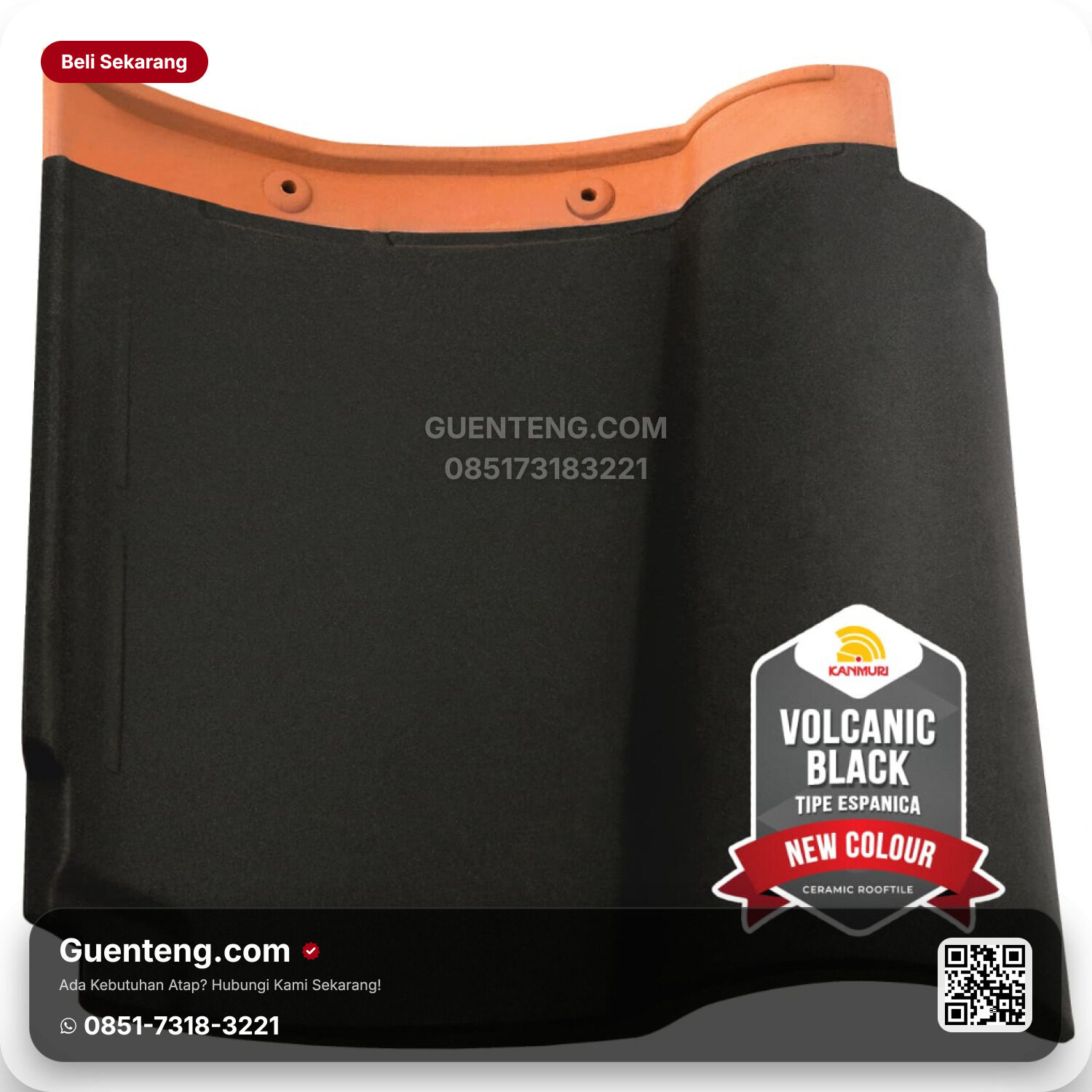 Genteng Keramik Kanmuri - Espanica Genteng Utama Kanmuri Espanica Grade 1 Volcanic Black