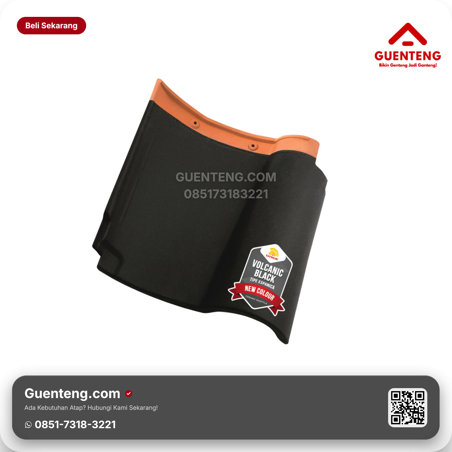 Genteng Keramik Kanmuri Espanica Utama Volcanic Black Grade 3