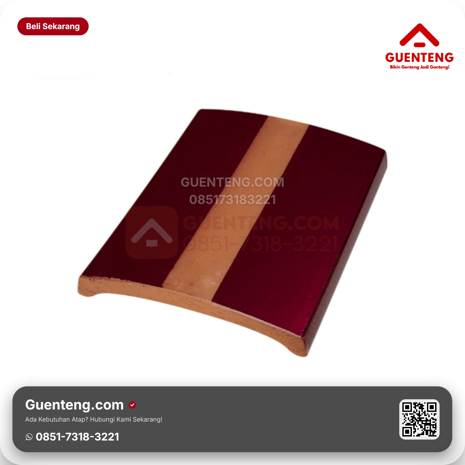 Genteng Keramik Lapping Tile Kanmuri Espanica Aksesoris Maroon Grade 2
