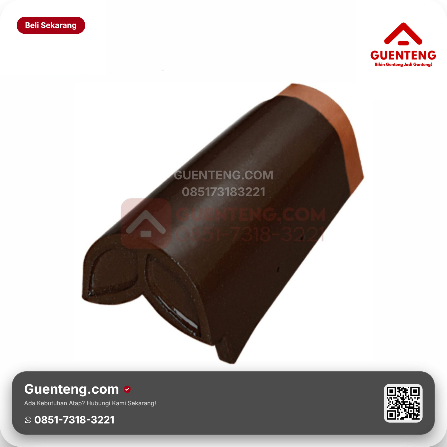 Genteng Keramik Lisplang Kanan Hiasan Akhir Kanmuri Espanica Aksesoris Brown Grade 1