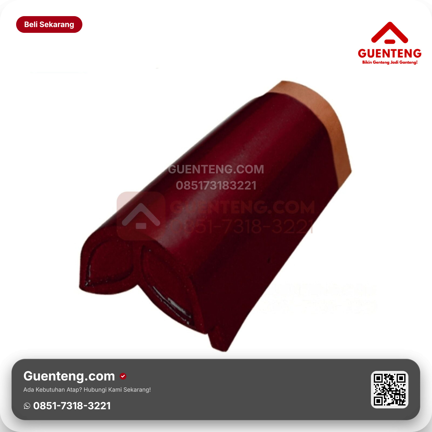 Genteng Keramik Lisplang Kanan Hiasan Akhir Kanmuri Espanica Aksesoris Maroon Grade 2