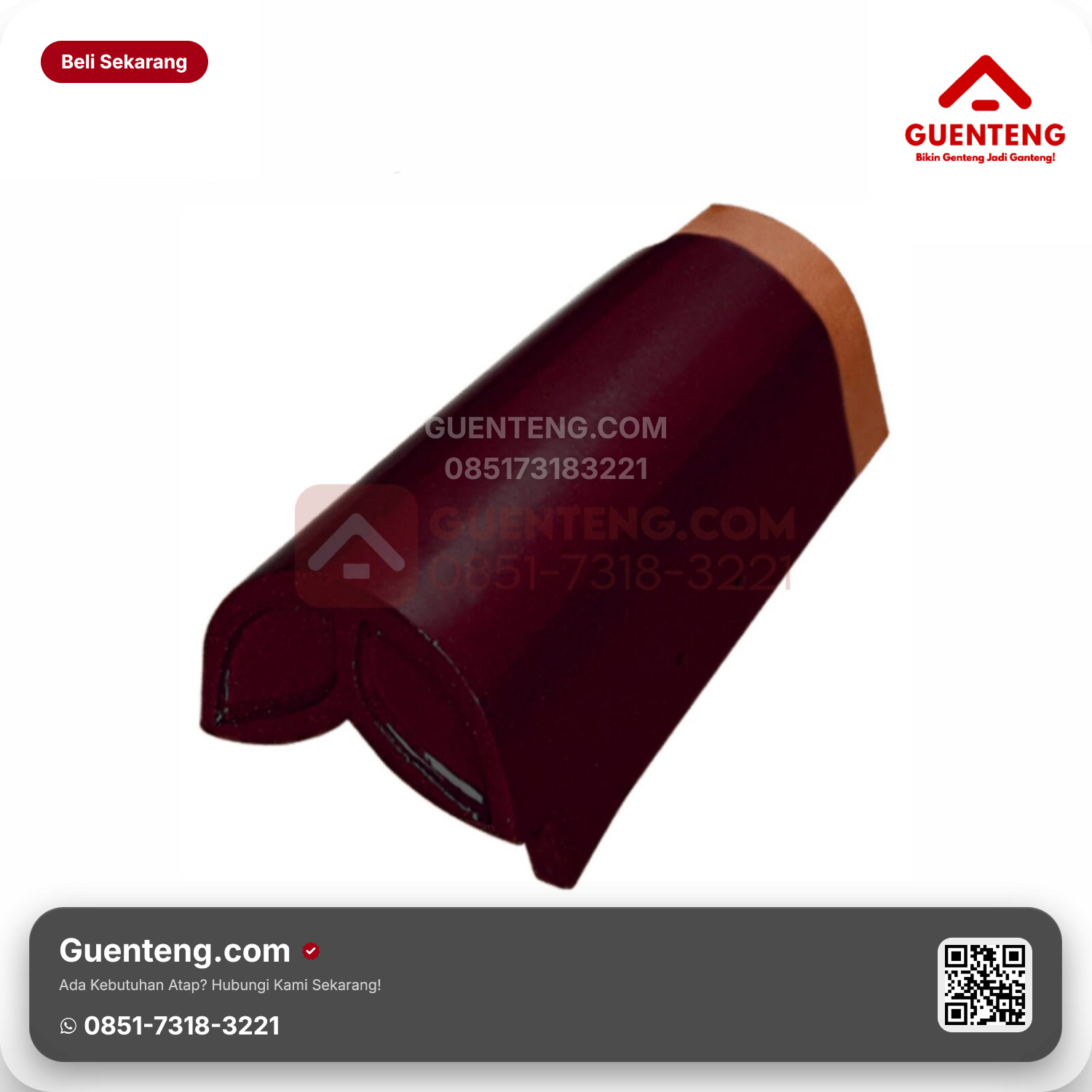 Genteng Keramik Lisplang Kanan Hiasan Akhir Kanmuri Espanica Aksesoris Wine Red Grade 2