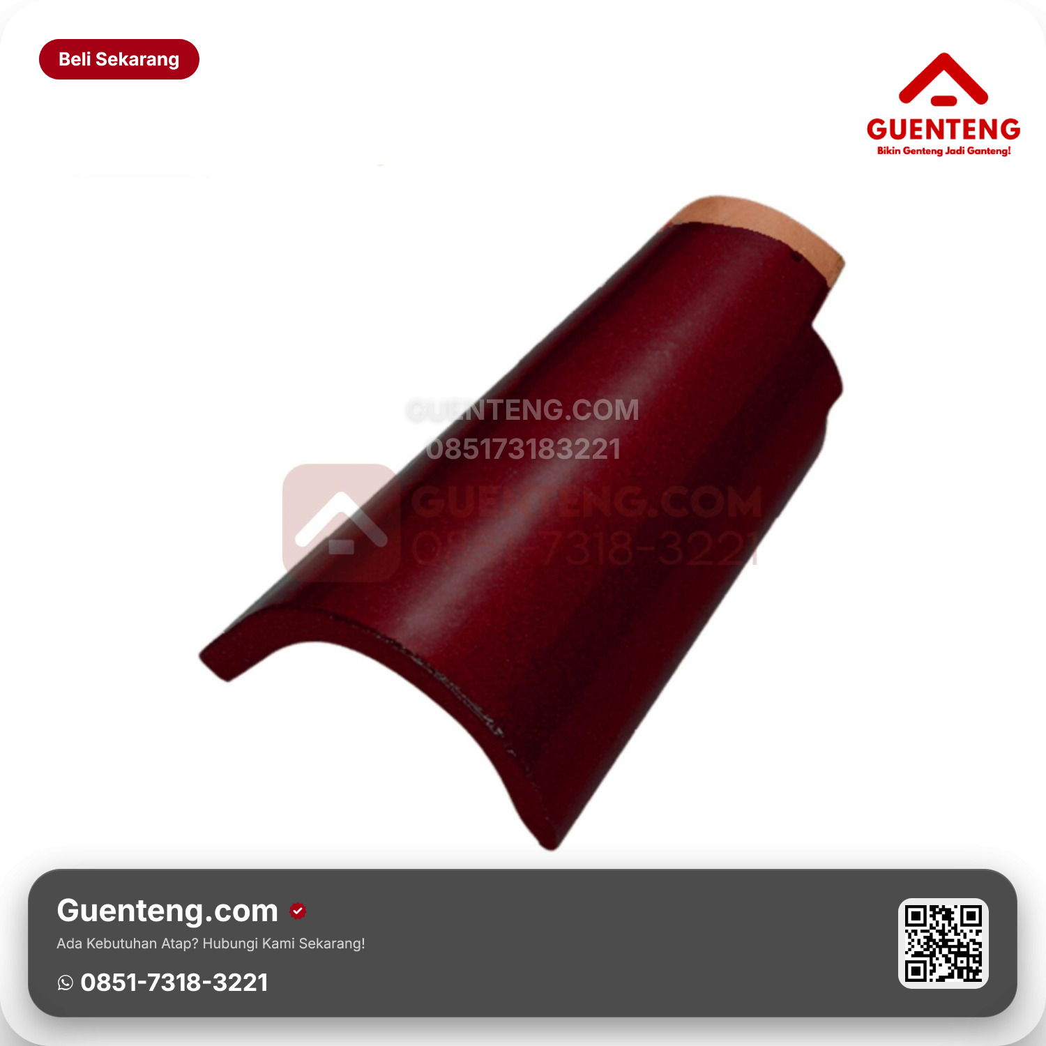Genteng Keramik Lisplang Kiri Kanmuri Espanica Aksesoris Maroon Grade 2