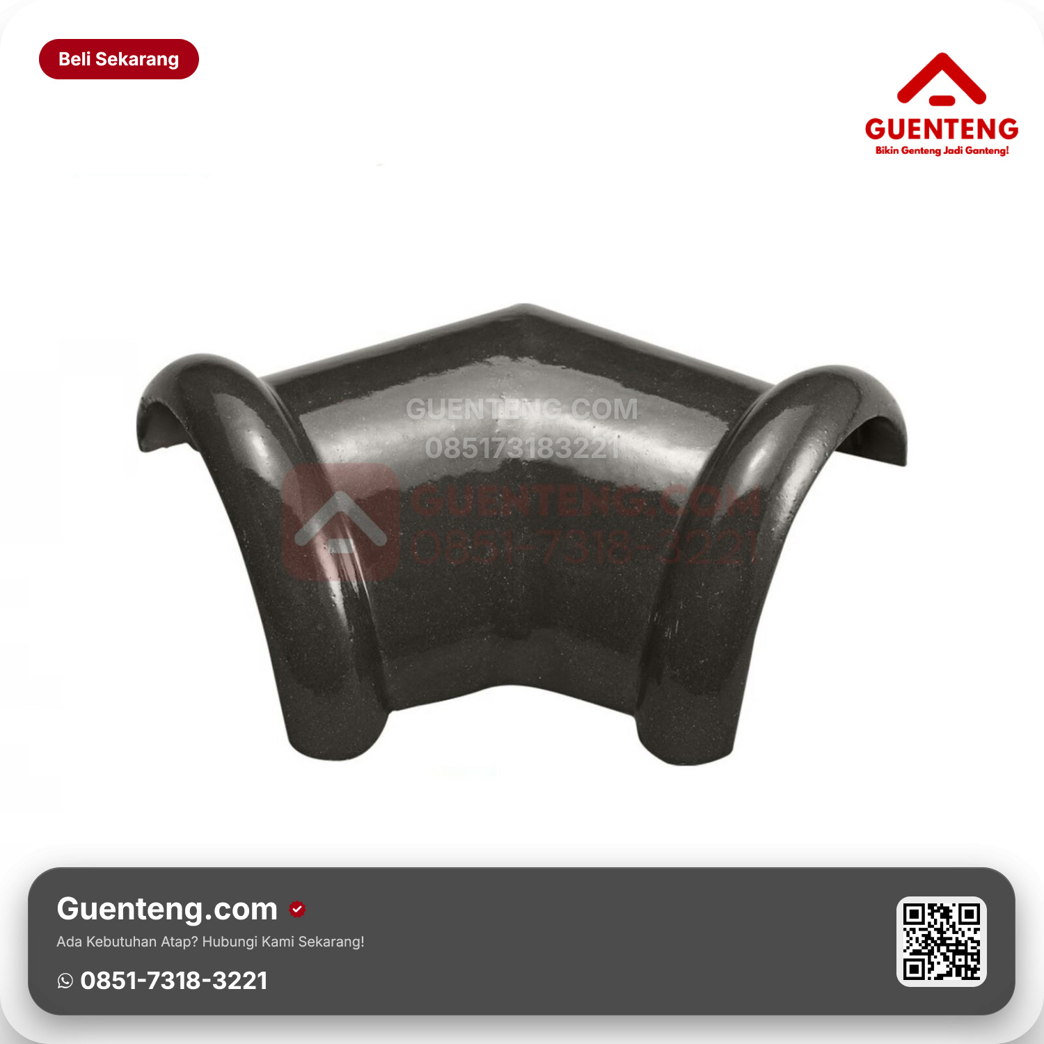 Genteng Keramik Nok 2 Arah (135°) Kanmuri Espanica Aksesoris Medi Grey Grade