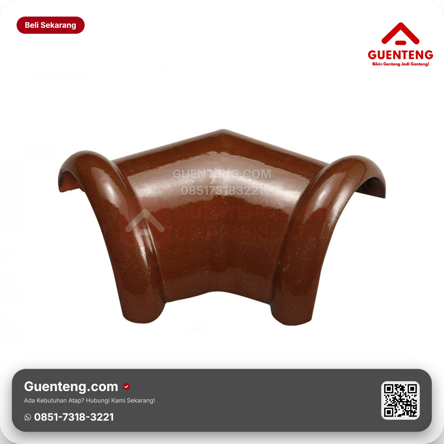 Genteng Keramik Nok 2 Arah (135°) Kanmuri Espanica Aksesoris Natural Grade