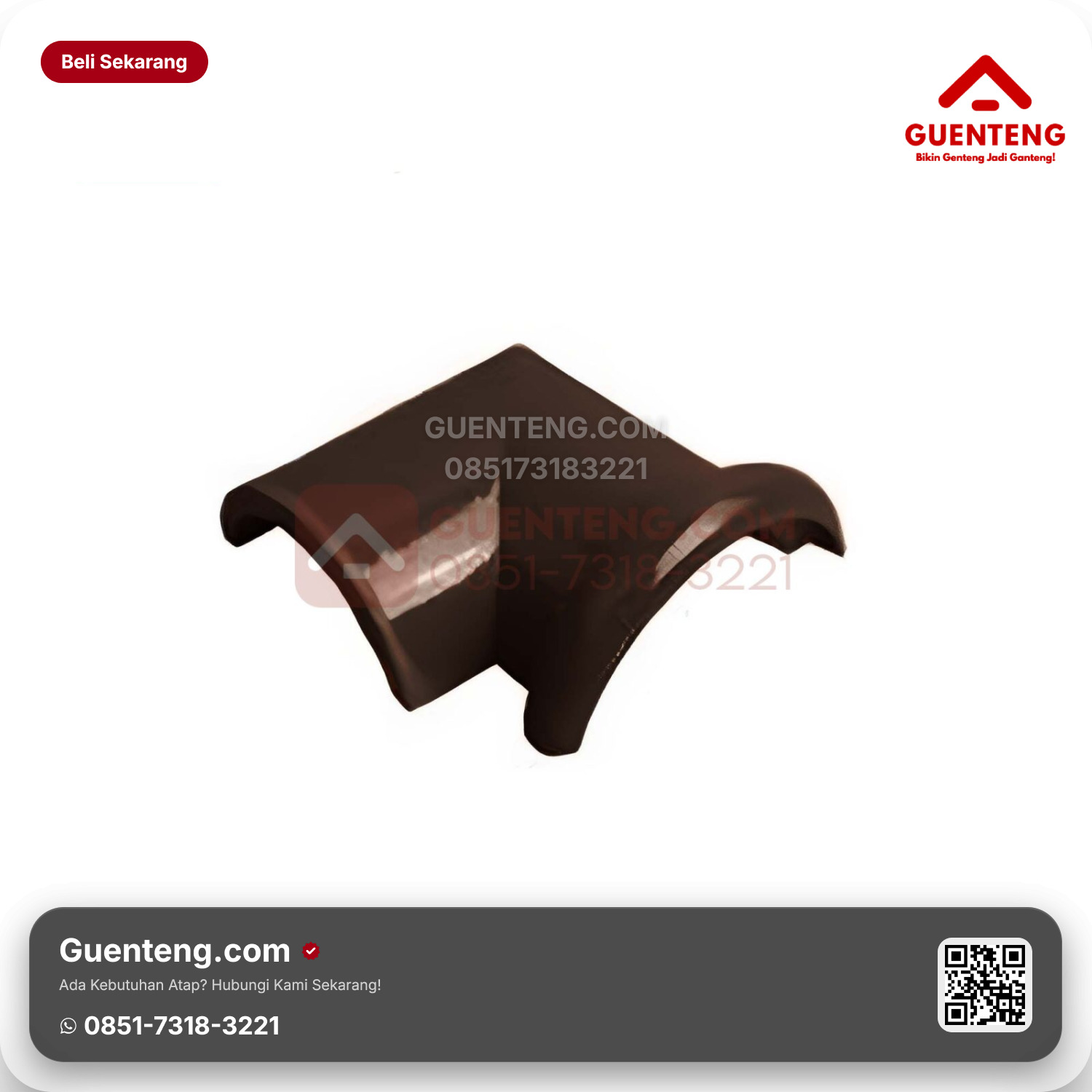 Genteng Keramik Nok 2 Arah Kanan Kanmuri Espanica Aksesoris Brown Grade
