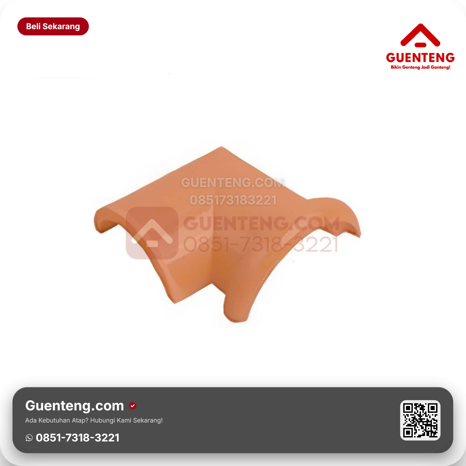 Genteng Keramik Nok 2 Arah Kanan Kanmuri Espanica Aksesoris Unglazed Grade