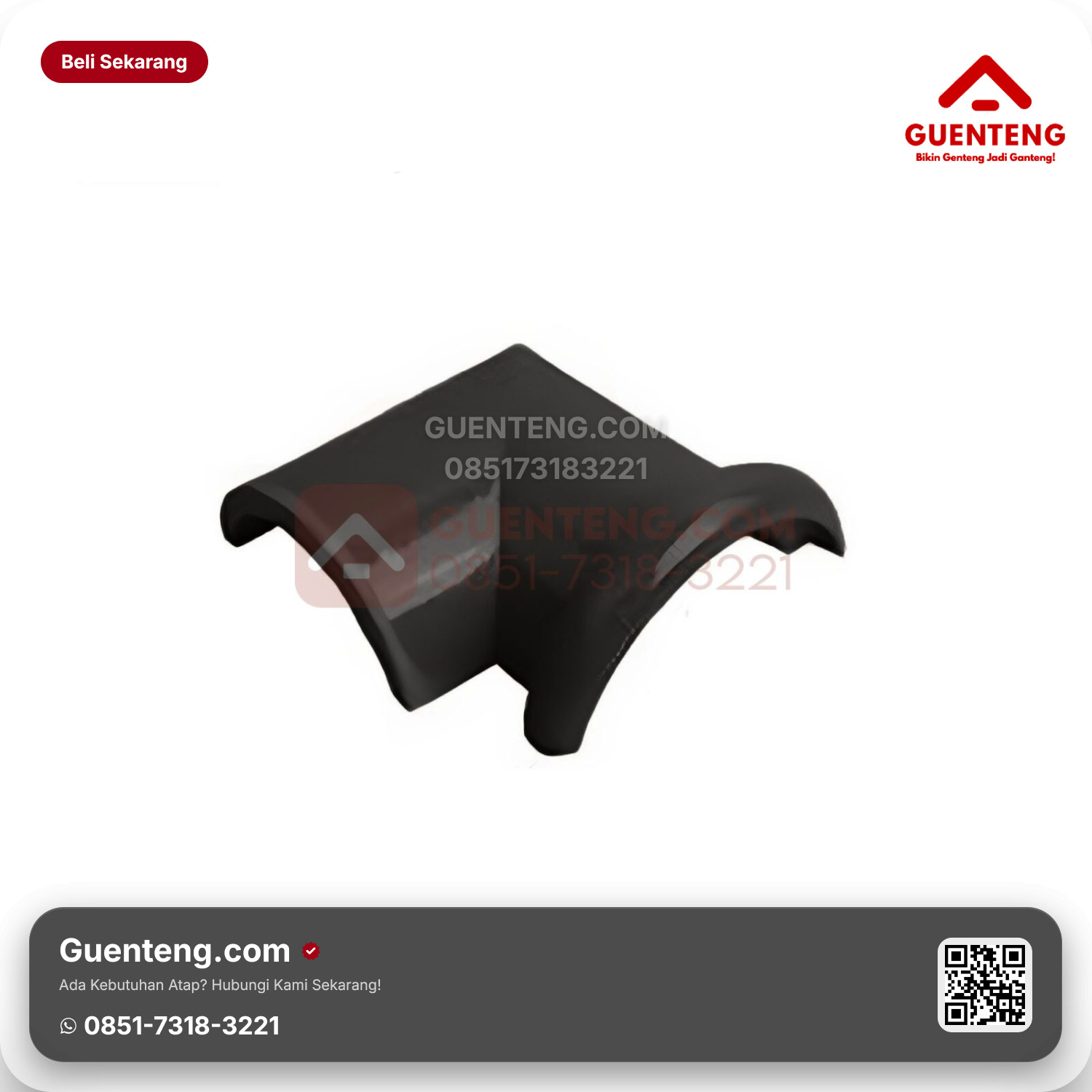 Genteng Keramik Nok 2 Arah Kanan Kanmuri Espanica Aksesoris Volcanic Black Grade 1