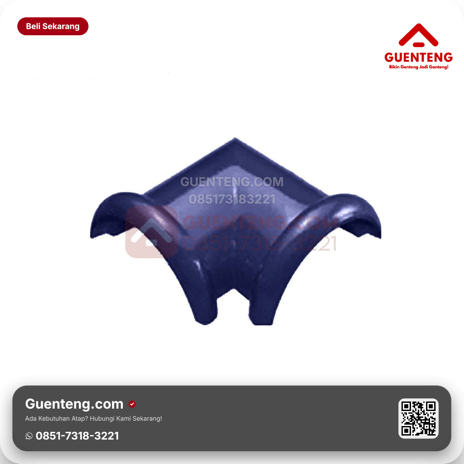 Genteng Keramik Nok 2 Arah Kanmuri Espanica Aksesoris Admiral Blue Grade 1