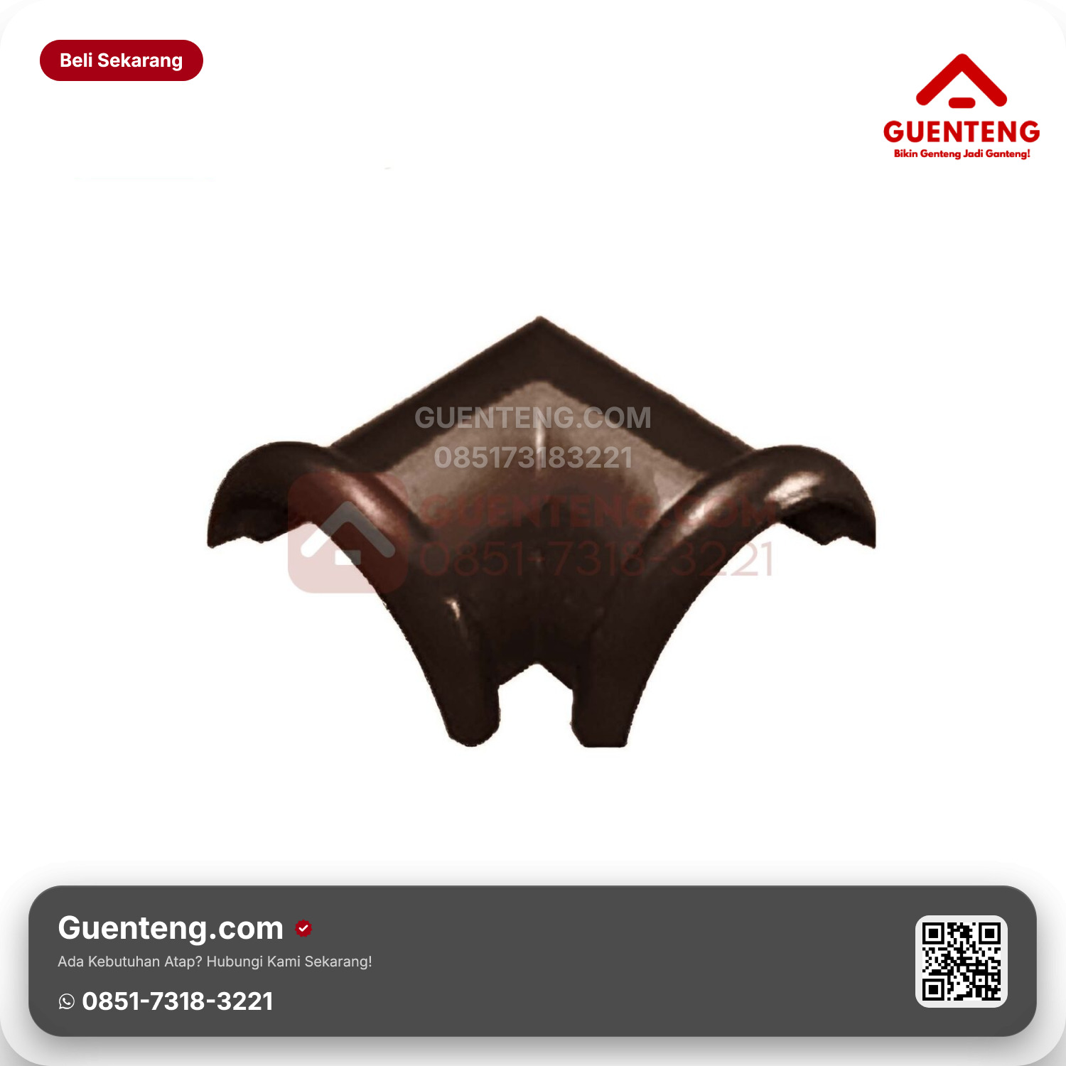 Genteng Keramik Nok 2 Arah Kanmuri Espanica Aksesoris Brown Grade