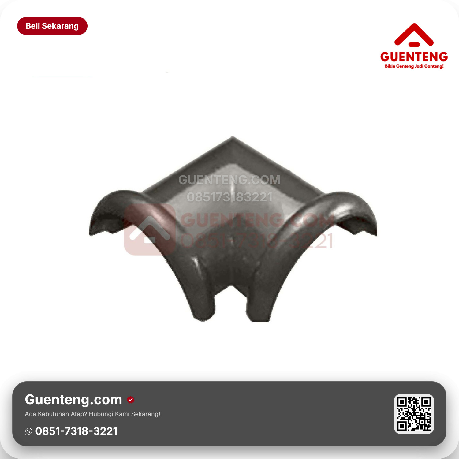Genteng Keramik Nok 2 Arah Kanmuri Espanica Aksesoris Medi Grey Grade