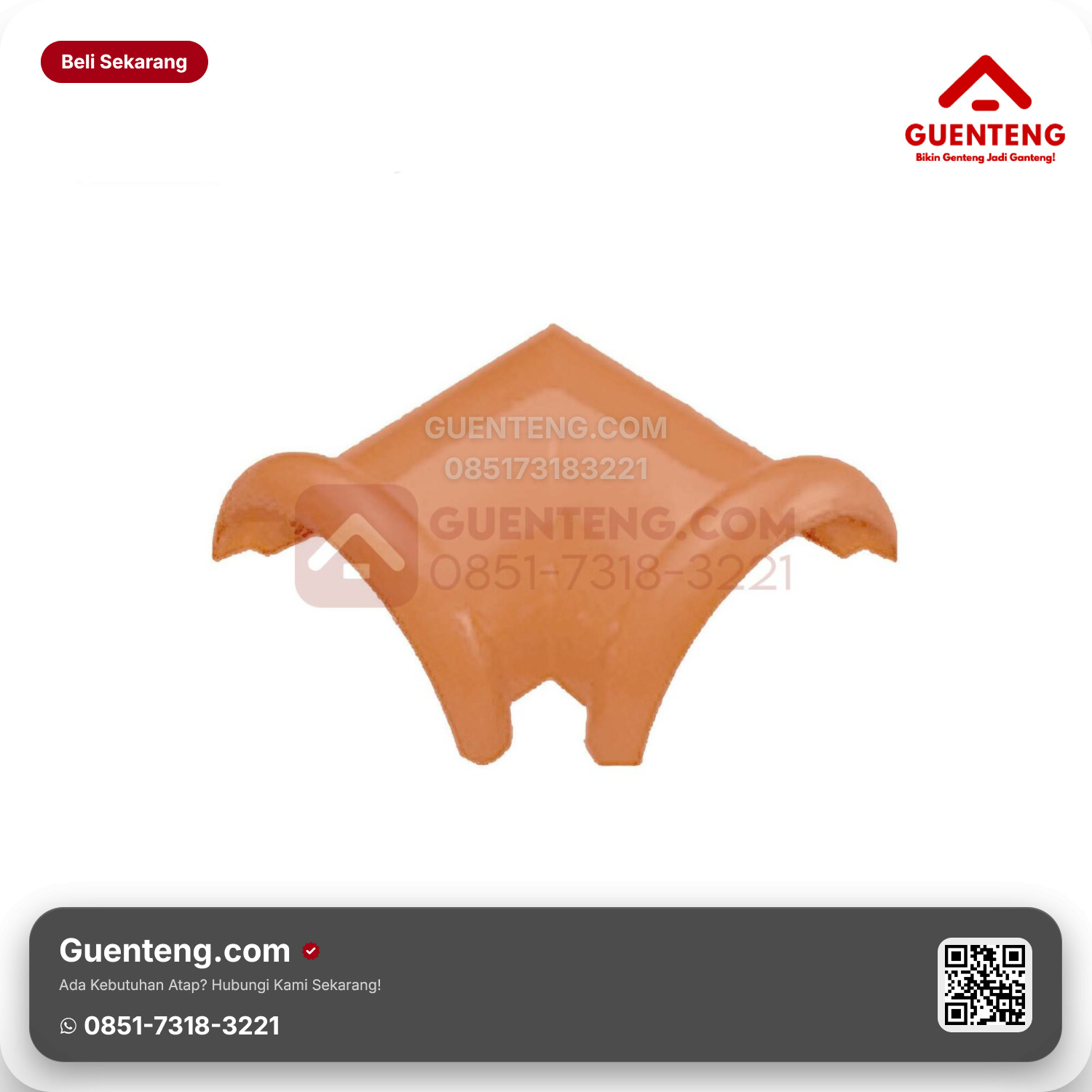 Genteng Keramik Nok 2 Arah Kanmuri Espanica Aksesoris Unglazed Grade 1