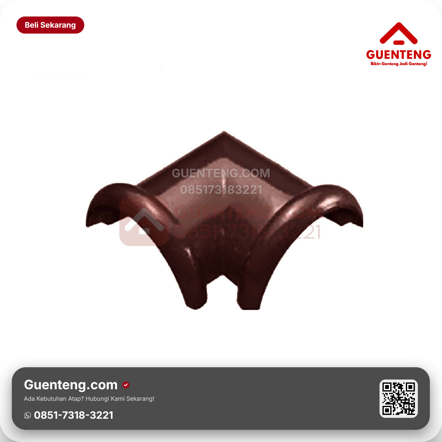 Genteng Keramik Nok 2 Arah Kanmuri Espanica Aksesoris Wine Red Grade 1