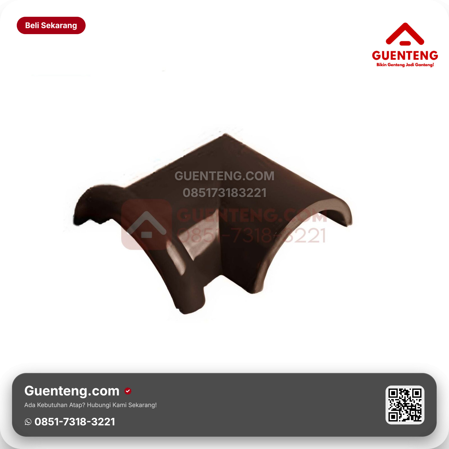 Genteng Keramik Nok 2 Arah Kiri Kanmuri Espanica Aksesoris Brown Grade 1