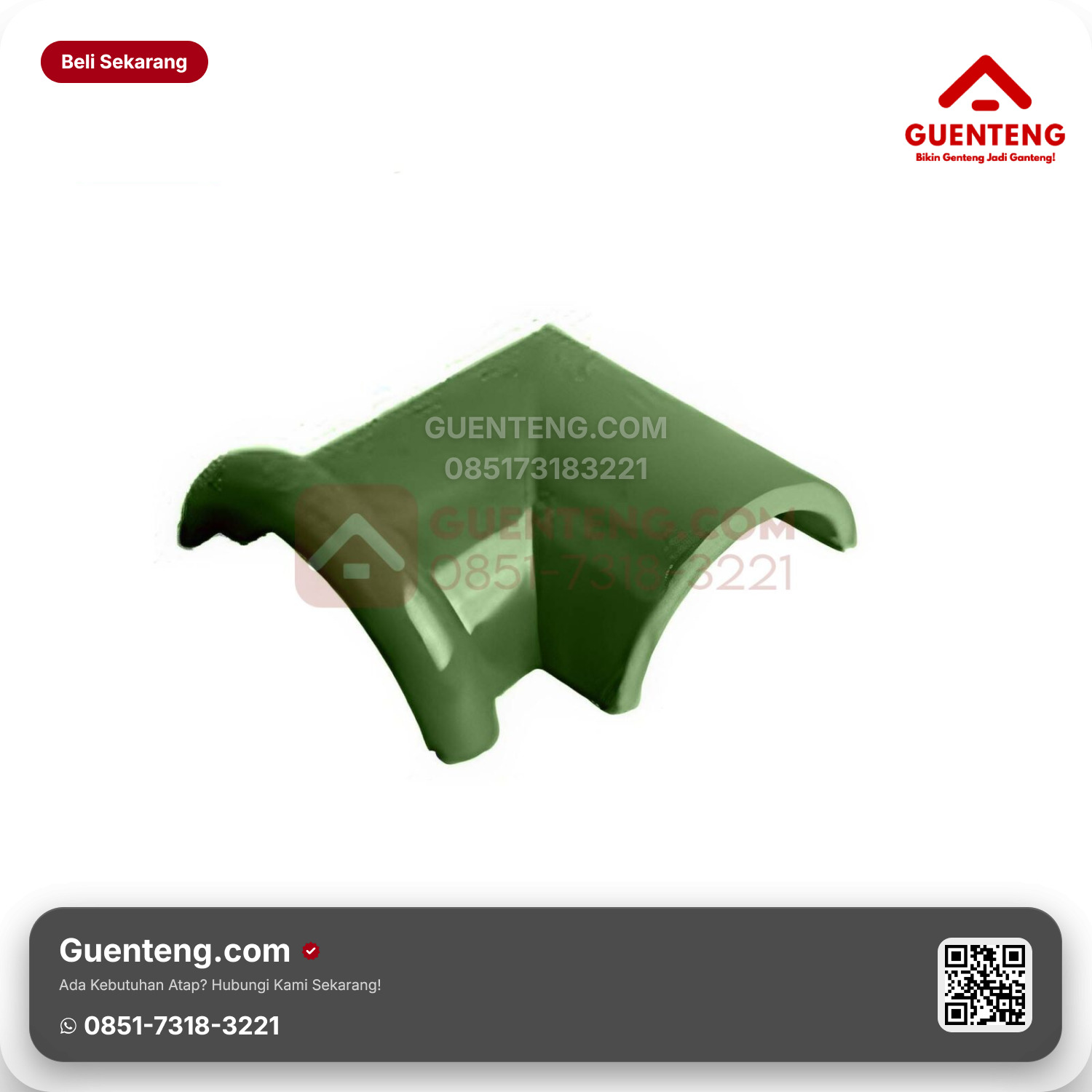 Genteng Keramik Nok 2 Arah Kiri Kanmuri Espanica Aksesoris Green Grade 1