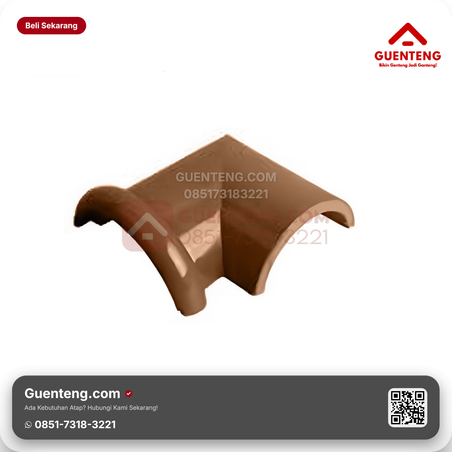 Genteng Keramik Nok 2 Arah Kiri Kanmuri Espanica Aksesoris Medi Brown Grade