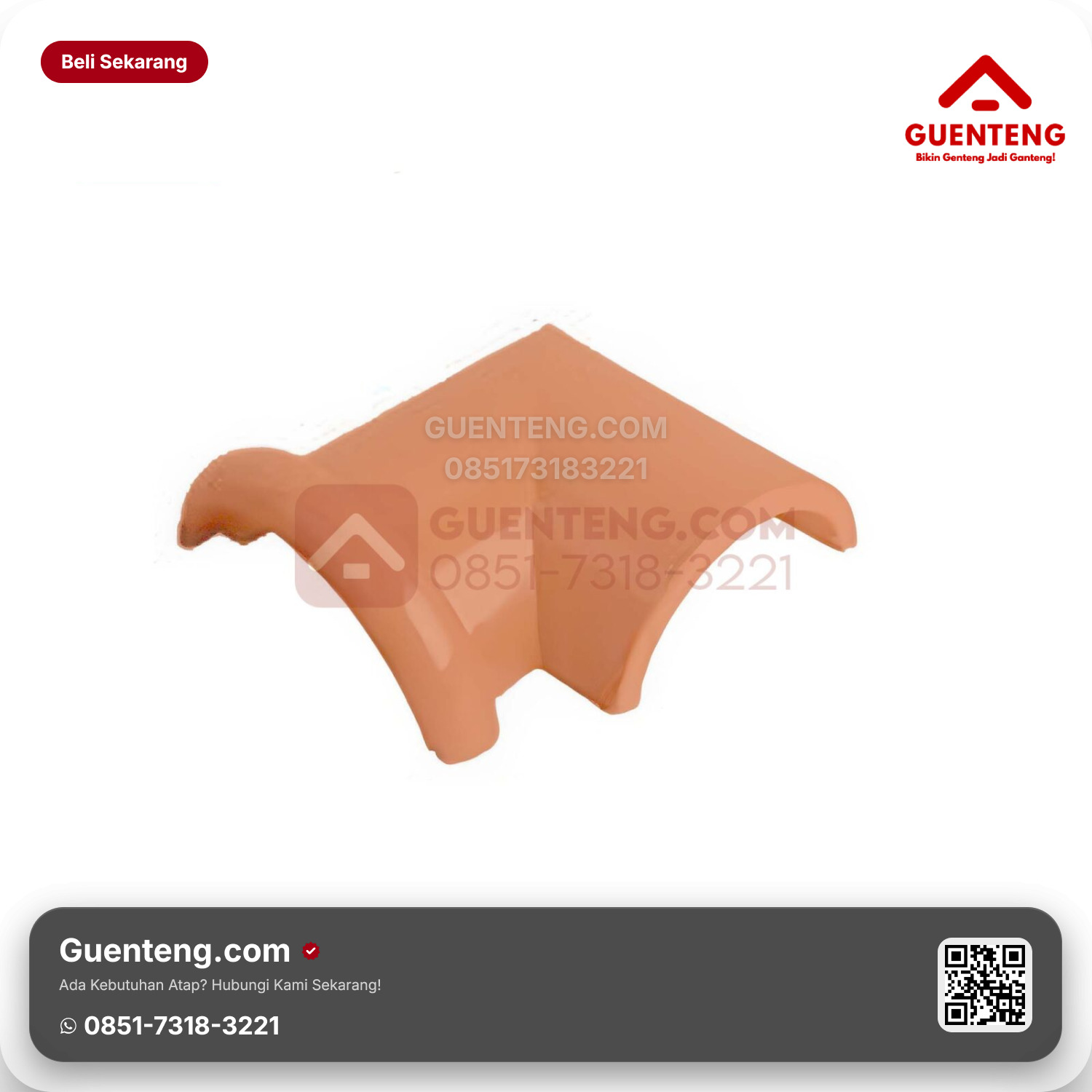 Genteng Keramik Nok 2 Arah Kiri Kanmuri Espanica Aksesoris Unglazed Grade