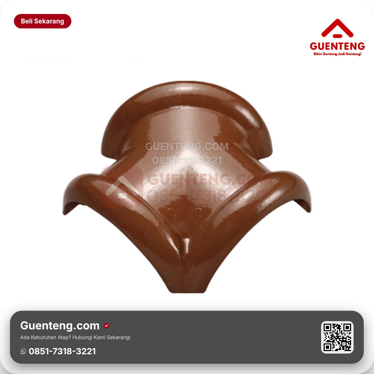 Genteng Keramik Nok 3 Arah Kanan Kanmuri Espanica Aksesoris Natural Grade 1