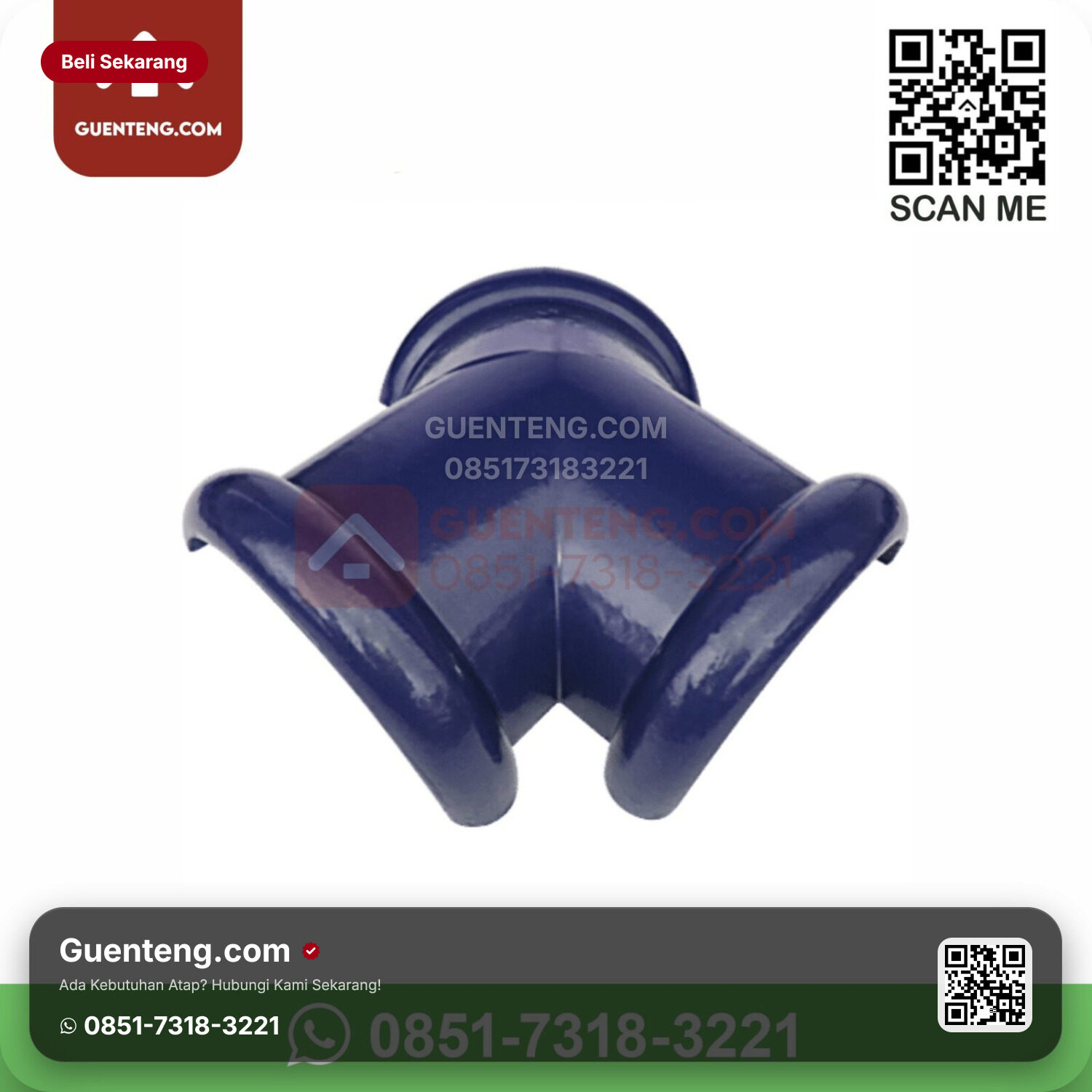 Keramik Kanmuri Kanmuri Espanica Genteng Nok 3 Arah Kanmuri Espanica Admiral Blue Grade 1 Pcs