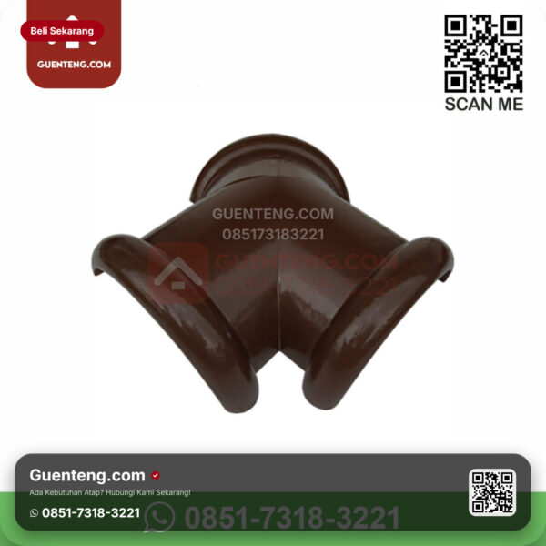 Keramik Kanmuri Kanmuri Espanica Genteng Nok 3 Arah Kanmuri Espanica Brown Grade 1 Pcs