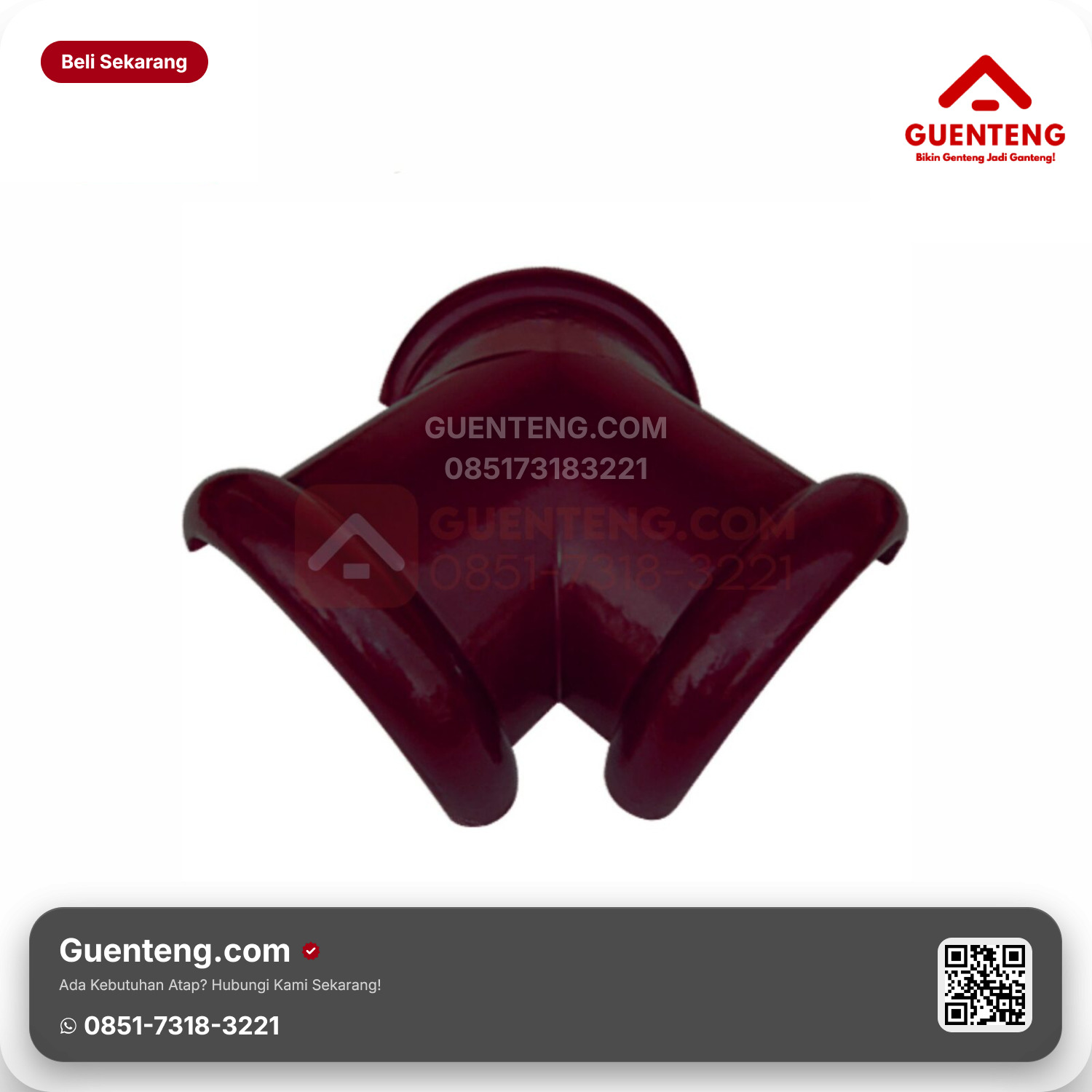 Genteng Keramik Nok 3 Arah Kanmuri Espanica Aksesoris Padma Red Grade 1
