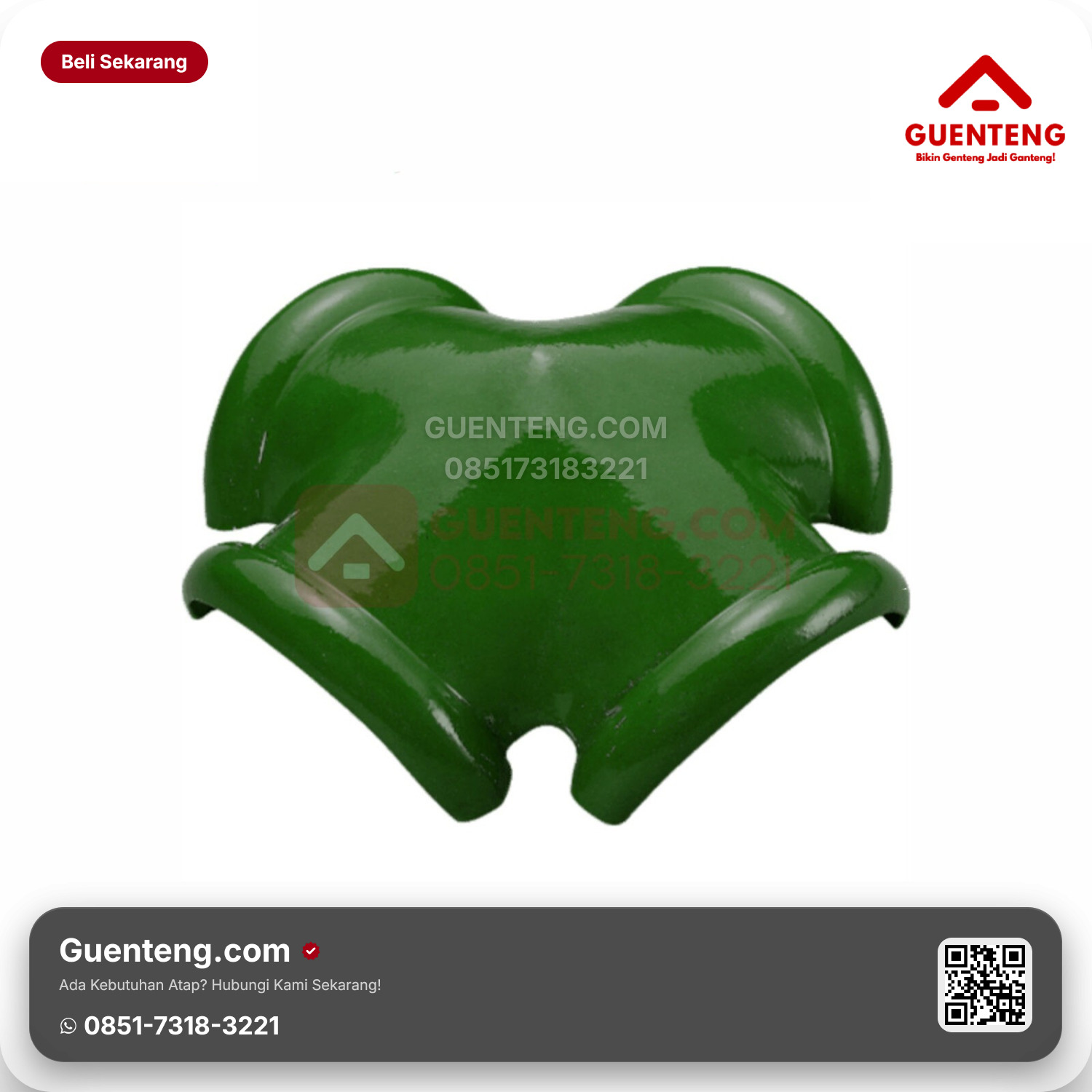 Genteng Keramik Nok 4 Arah Jurai Kanmuri Espanica Aksesoris Green Grade 1