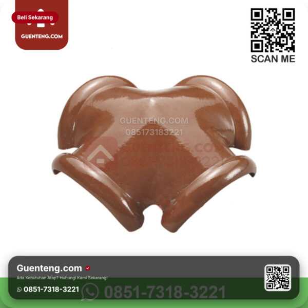 Keramik Kanmuri Kanmuri Espanica Genteng Nok 4 Arah Jurai Kanmuri Espanica Medi Brown Grade 1 Pcs