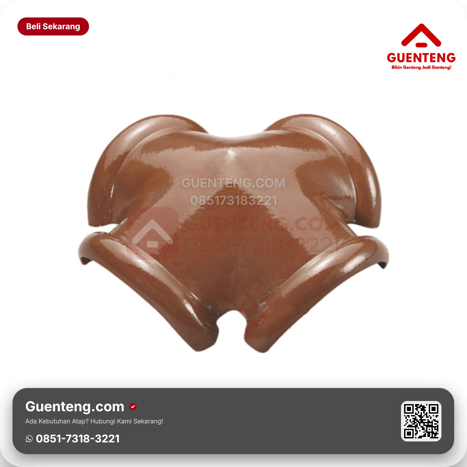 Genteng Keramik Nok 4 Arah Jurai Kanmuri Espanica Aksesoris Medi Brown Grade 2