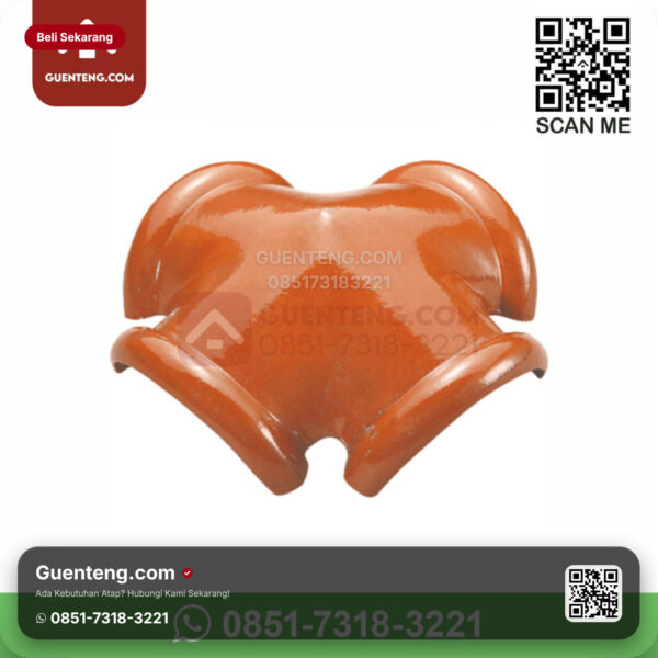 Keramik Kanmuri Kanmuri Espanica Genteng Nok 4 Arah Jurai Kanmuri Espanica Unglazed Grade 1 Pcs