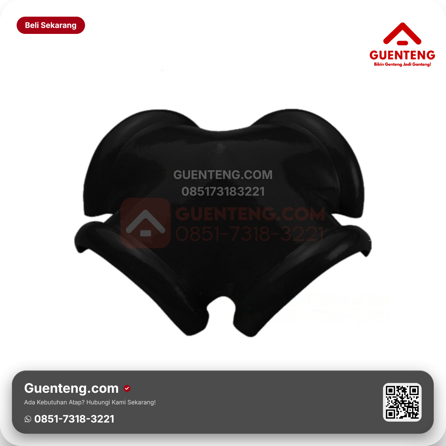 Genteng Keramik Nok 4 Arah Jurai Kanmuri Espanica Aksesoris Volcanic Black Grade 1