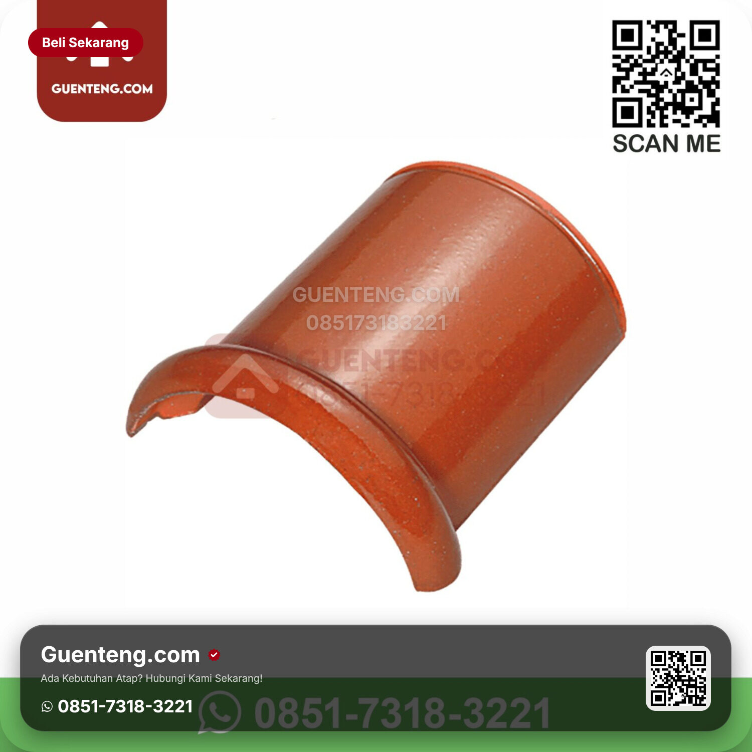 Genteng Keramik Kanmuri – Espanica Aksesoris Genteng Nok Atas Kanmuri Espanica Grade 1 Medi Red