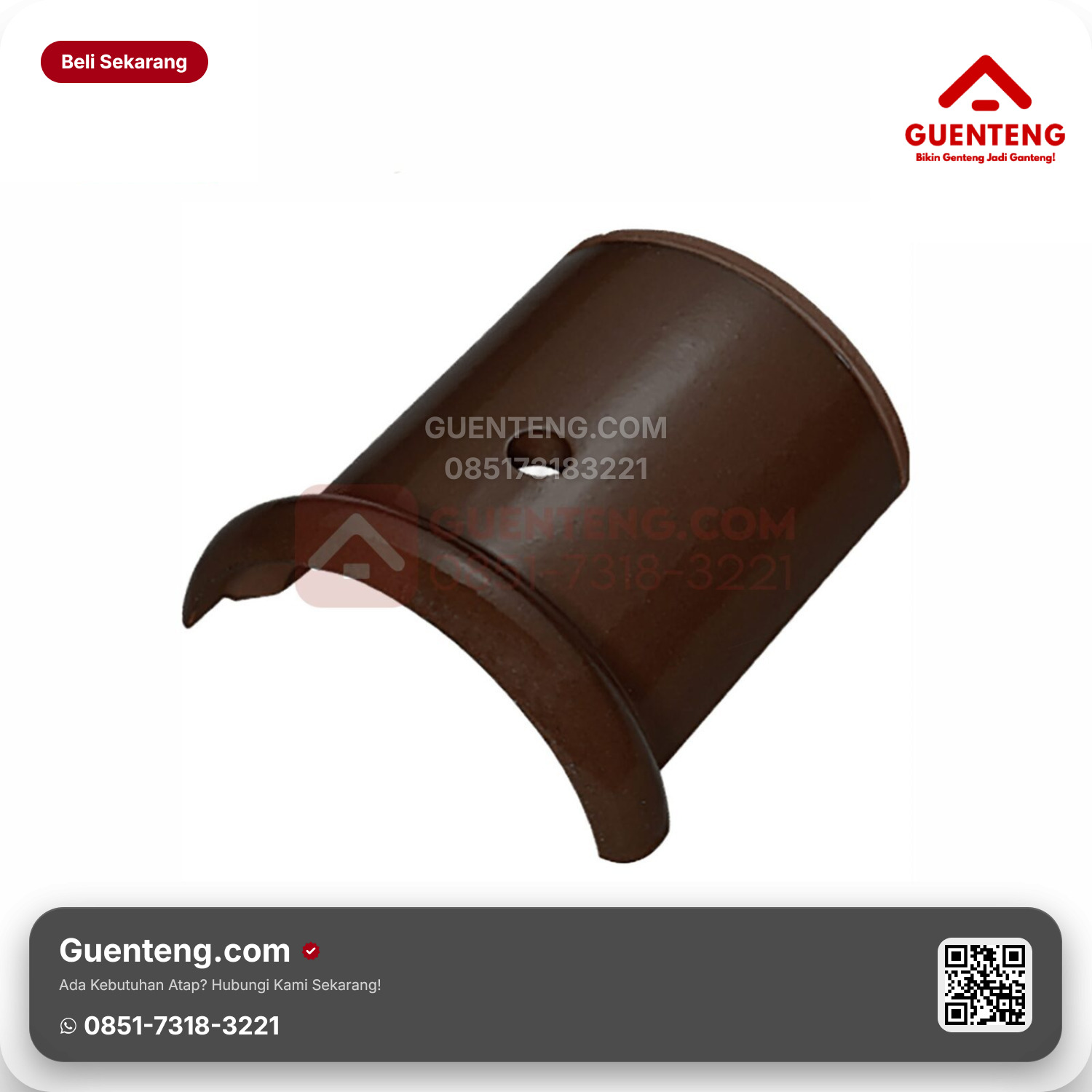 Genteng Keramik Nok Penangkal Petir Kanmuri Espanica Aksesoris Brown Grade 2