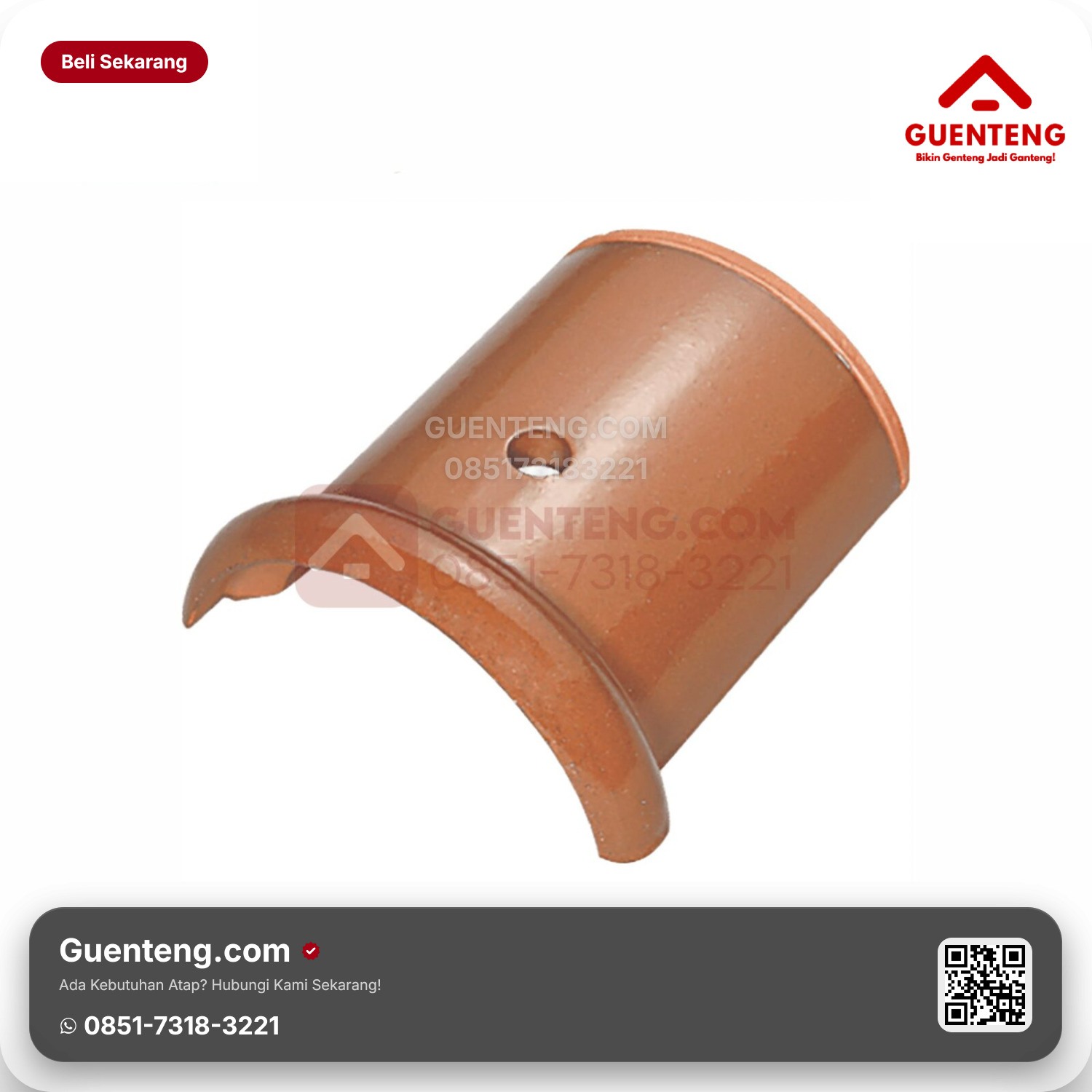 Genteng Keramik Nok Penangkal Petir Kanmuri Espanica Aksesoris Medi Brown Grade 2