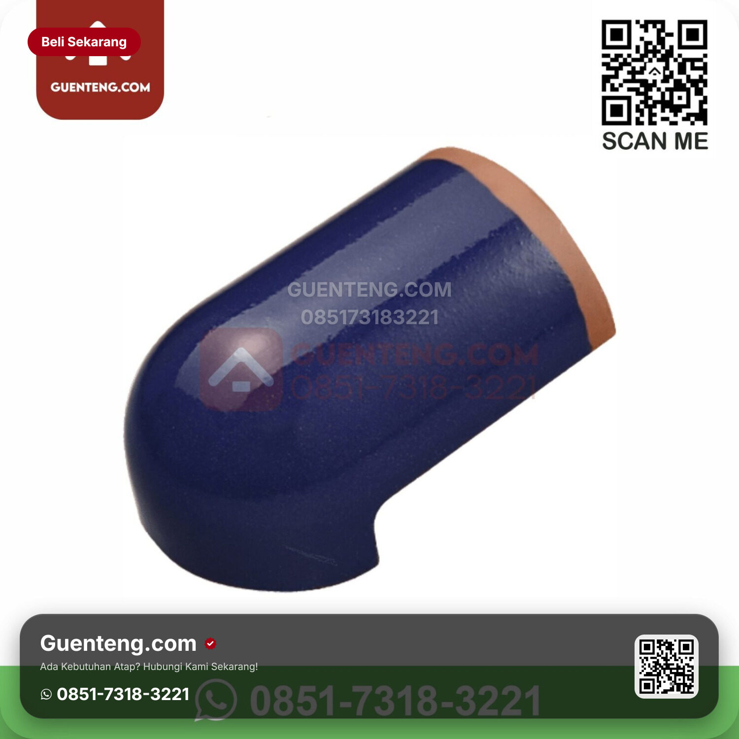 Genteng Keramik Kanmuri – Espanica Aksesoris Genteng Nok Ujung Jurai Kanmuri Espanica Grade 1 Admiral Blue