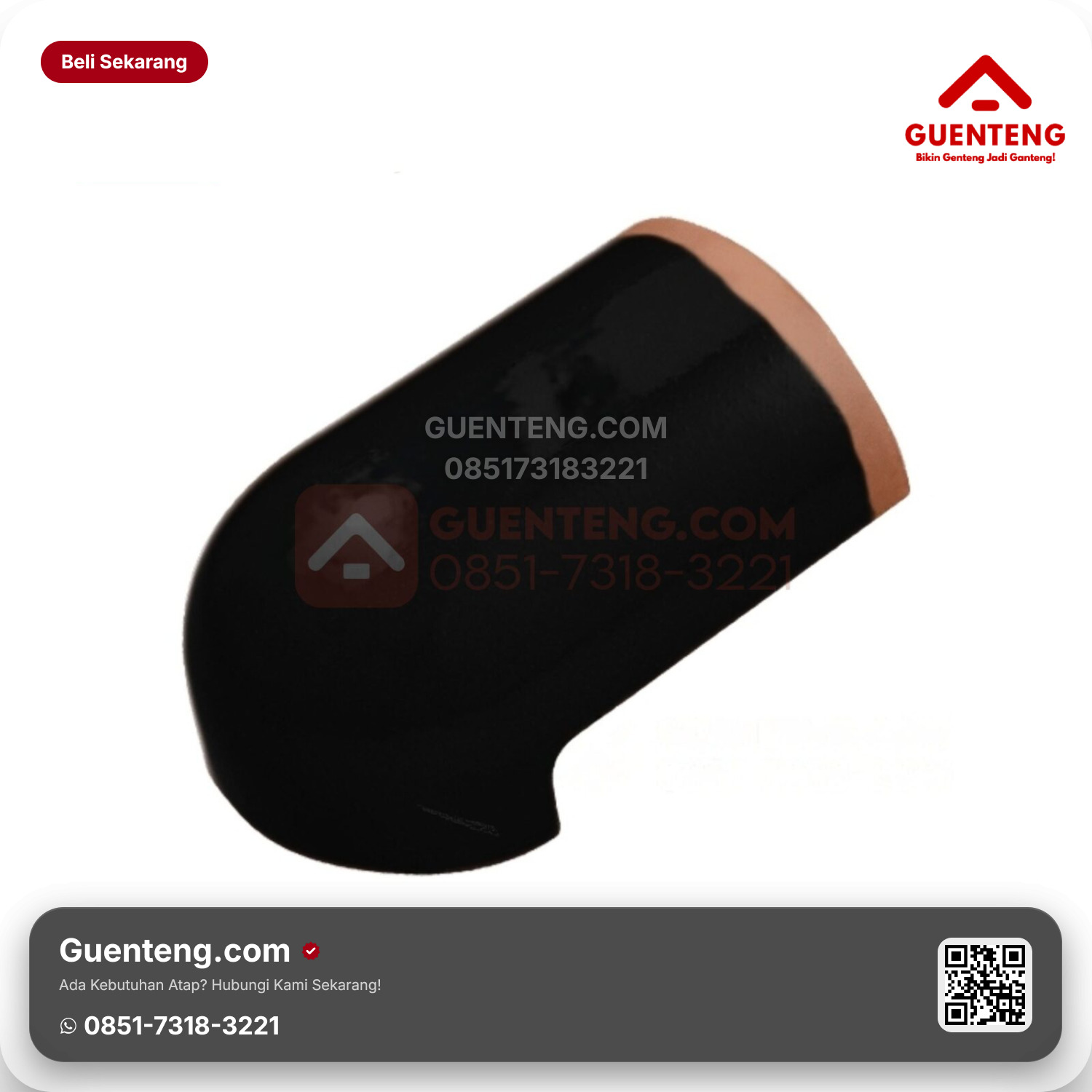 Genteng Keramik Nok Ujung Jurai Kanmuri Espanica Aksesoris Diamond Black Grade 2
