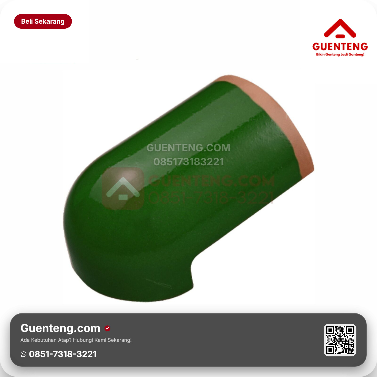 Genteng Keramik Nok Ujung Jurai Kanmuri Espanica Aksesoris Green Grade 2