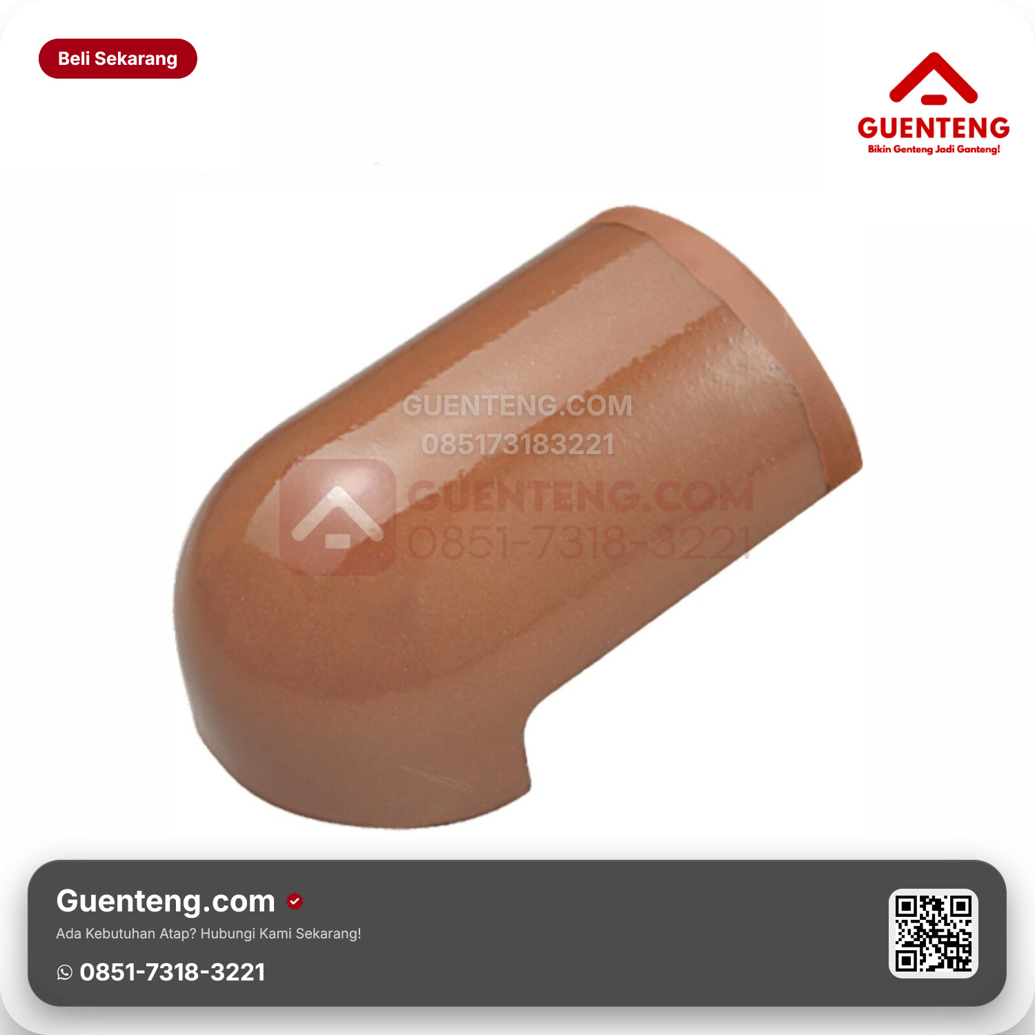 Genteng Keramik Nok Ujung Jurai Kanmuri Espanica Aksesoris Medi Brown Grade 2