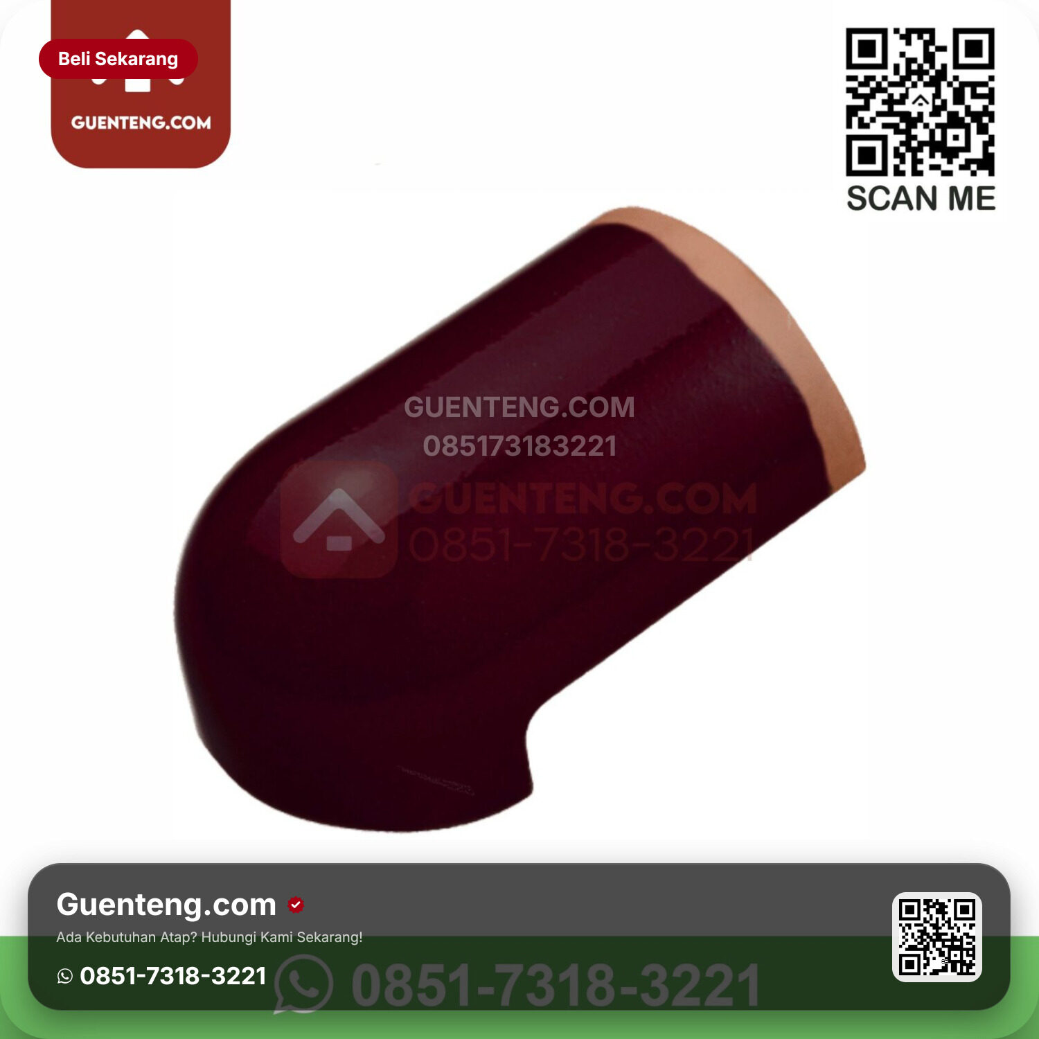 Genteng Keramik Kanmuri – Espanica Aksesoris Genteng Nok Ujung Jurai Kanmuri Espanica Grade 1 Wine Red