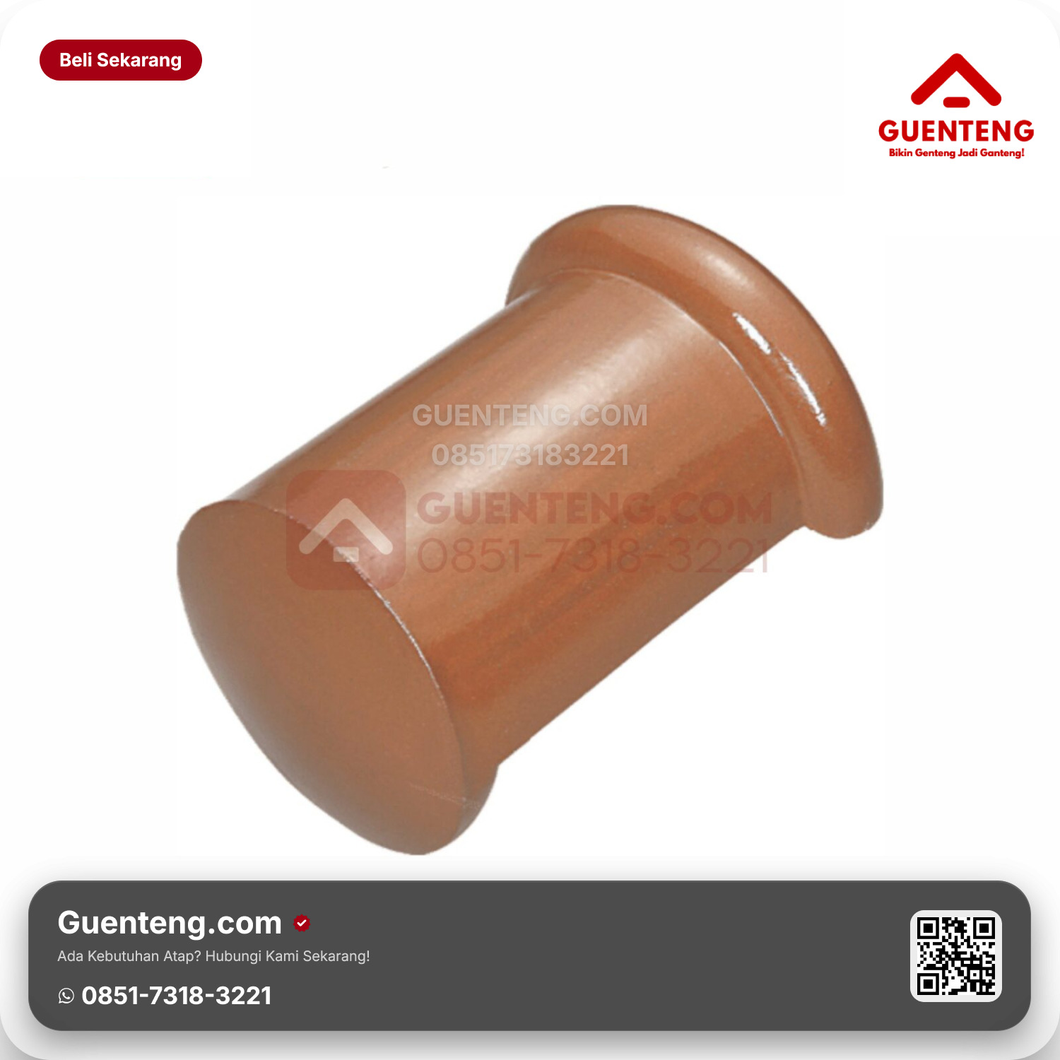 Genteng Keramik Nok Ujung Kanan Kanmuri Espanica Aksesoris Medi Brown Grade 2