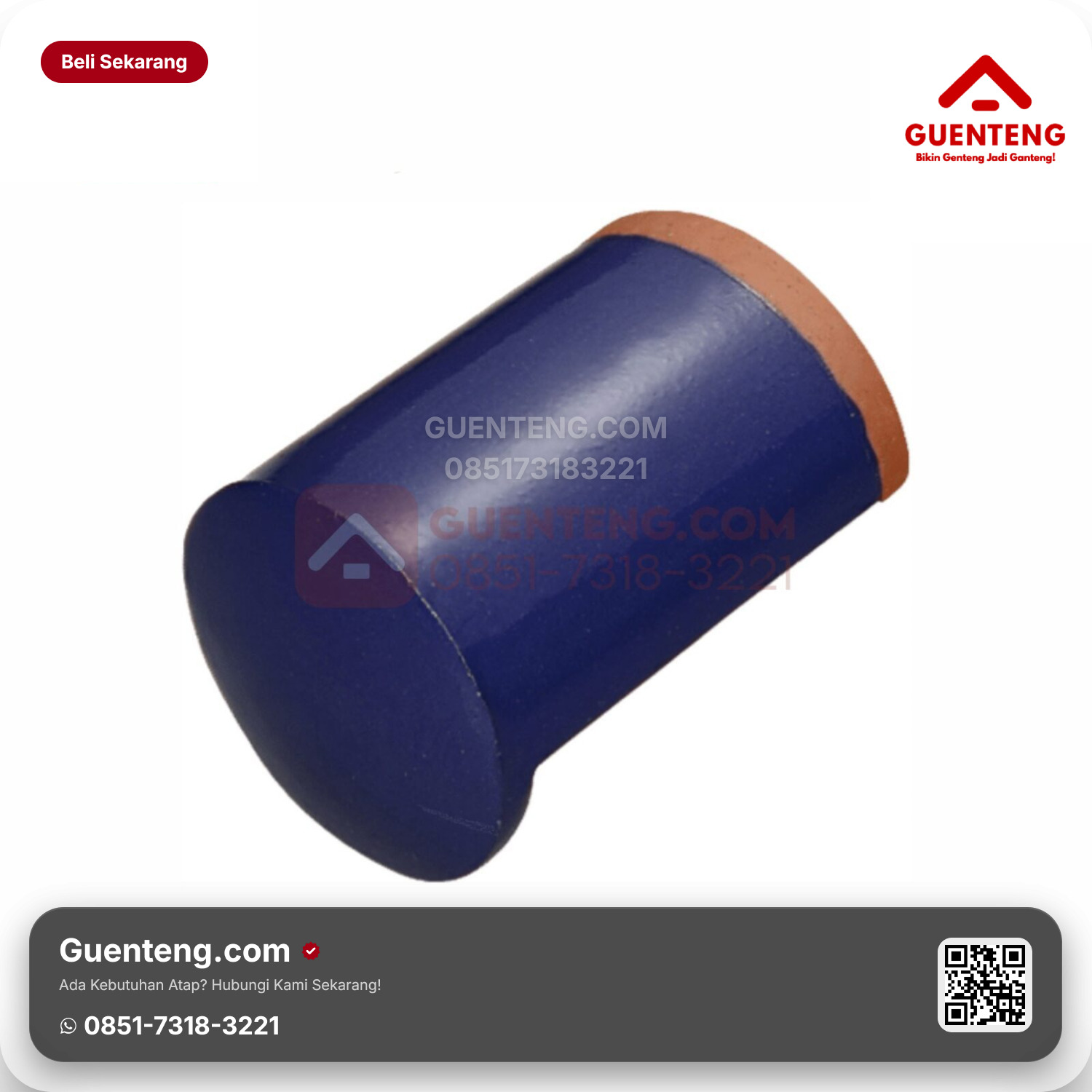 Genteng Keramik Nok Ujung Kiri Kanmuri Espanica Aksesoris Admiral Blue Grade 2